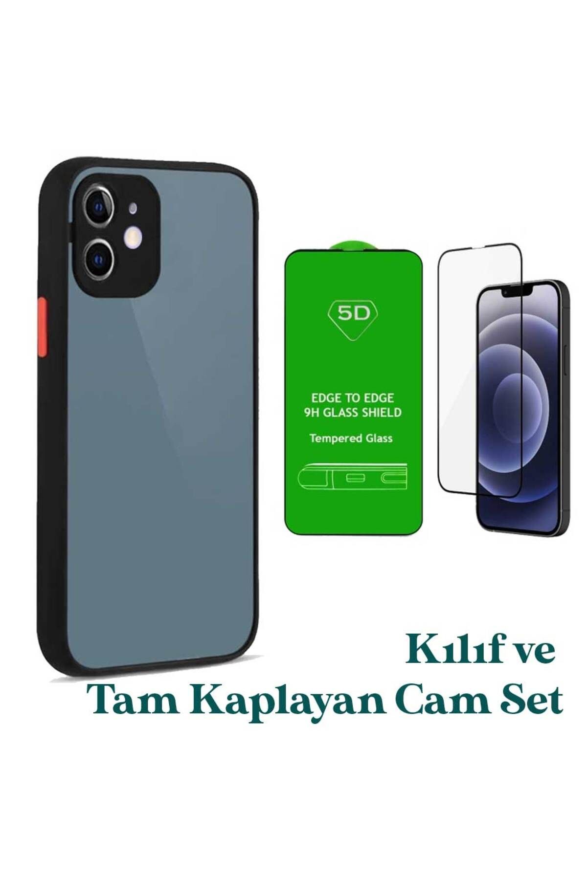 Smart Tech Apple iPhone 12 Uyumlu Montreal Kılıf Ve Tam Kaplayan Cam Set