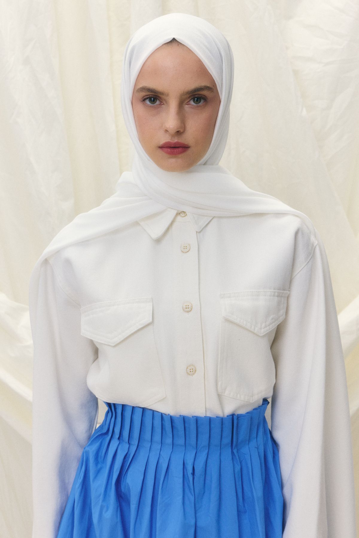FENZA SCARF Paris İpeği Şal - Beyaz