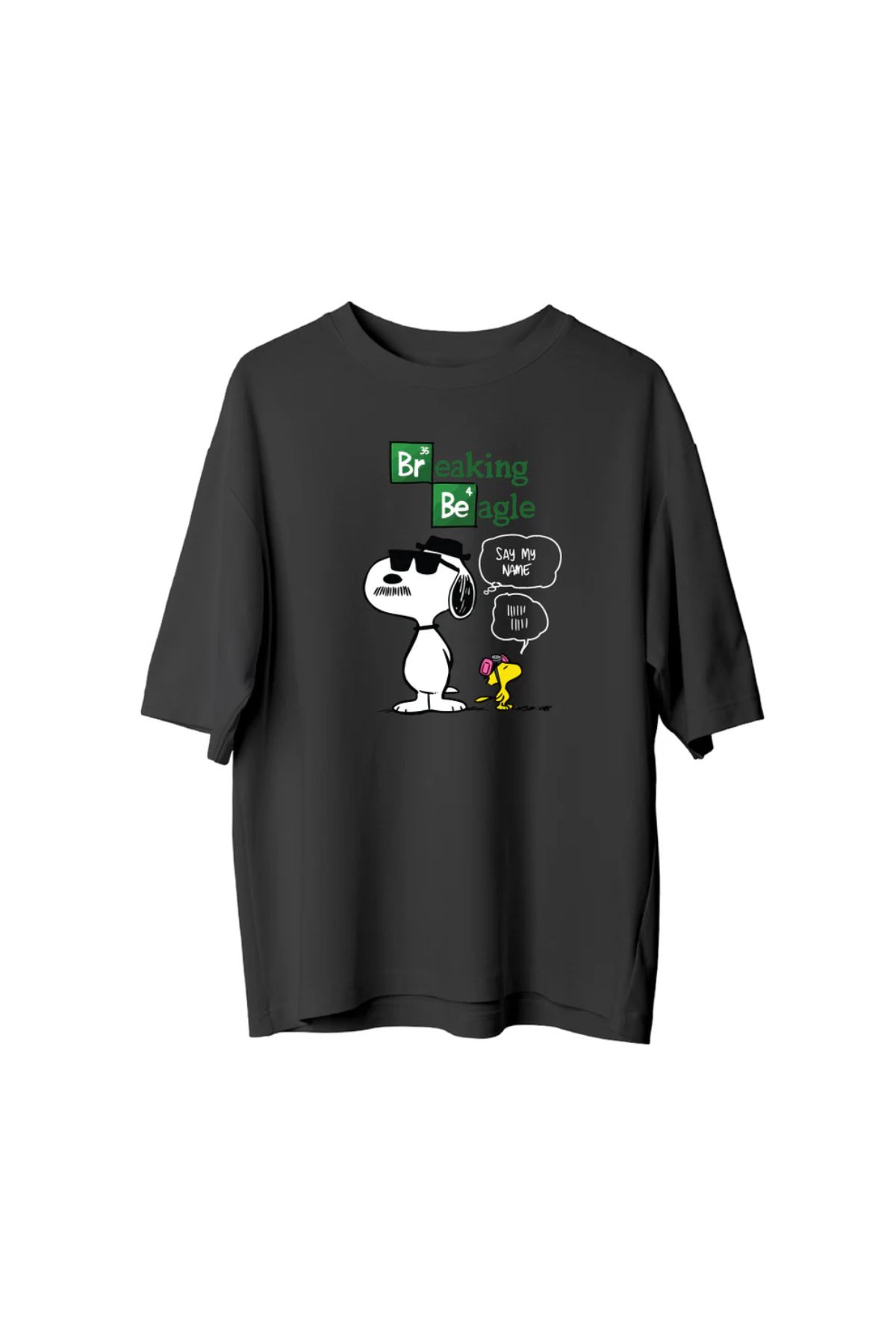 Koklonmoda Unisex Breaking Beagle Baskılı Oversize T-Shirt