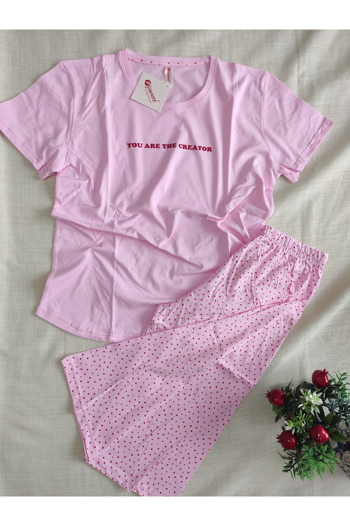 Pijamoni PİJAMONİ COTTON KUMAŞ KADIN PİJAMA TAKIMI 2553 - SM/L/XL/XXL