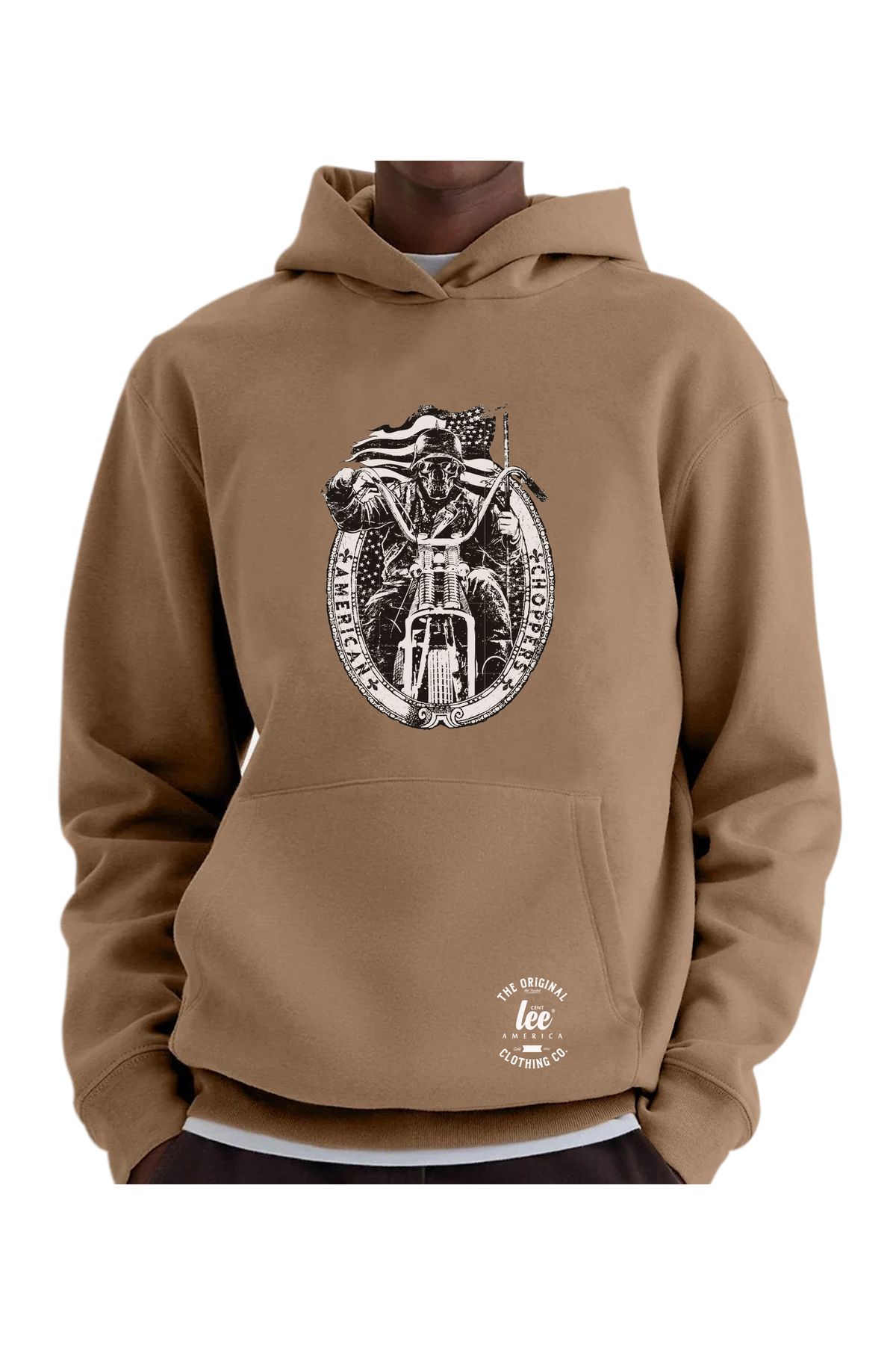 centlee america kapüşonlu sweatshirt erkek unisex spor oversize kalıp uzun kollu