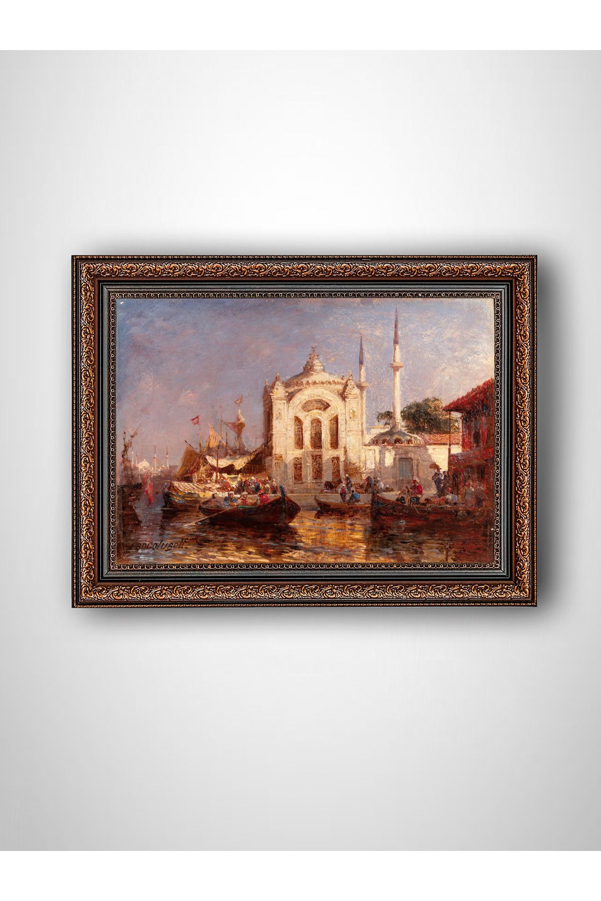 WoodyArts Dolmabahçe Cami 1850 - Kahverengi Vintage Çerçeve