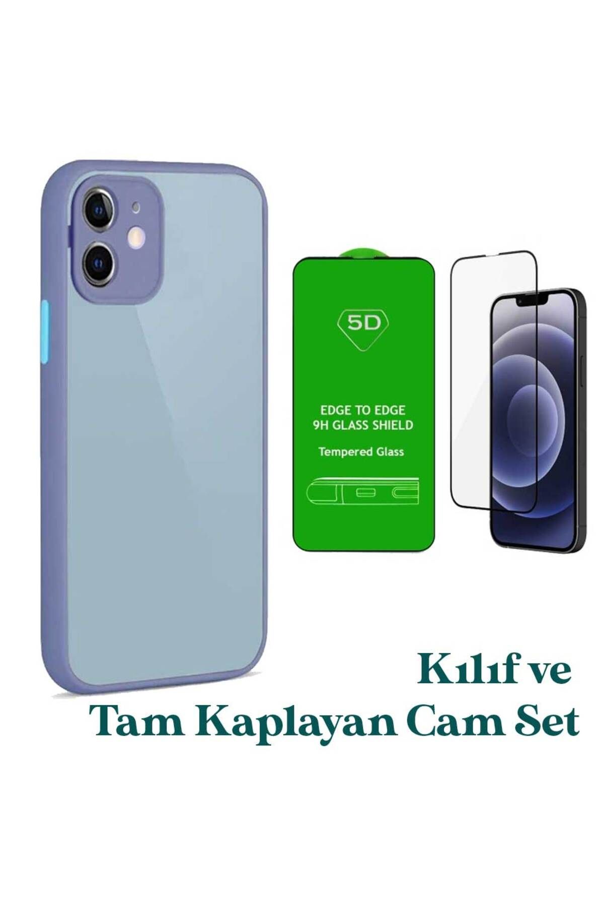 Smart Tech Apple iPhone 12 Uyumlu Montreal Kılıf Ve Tam Kaplayan Cam Set