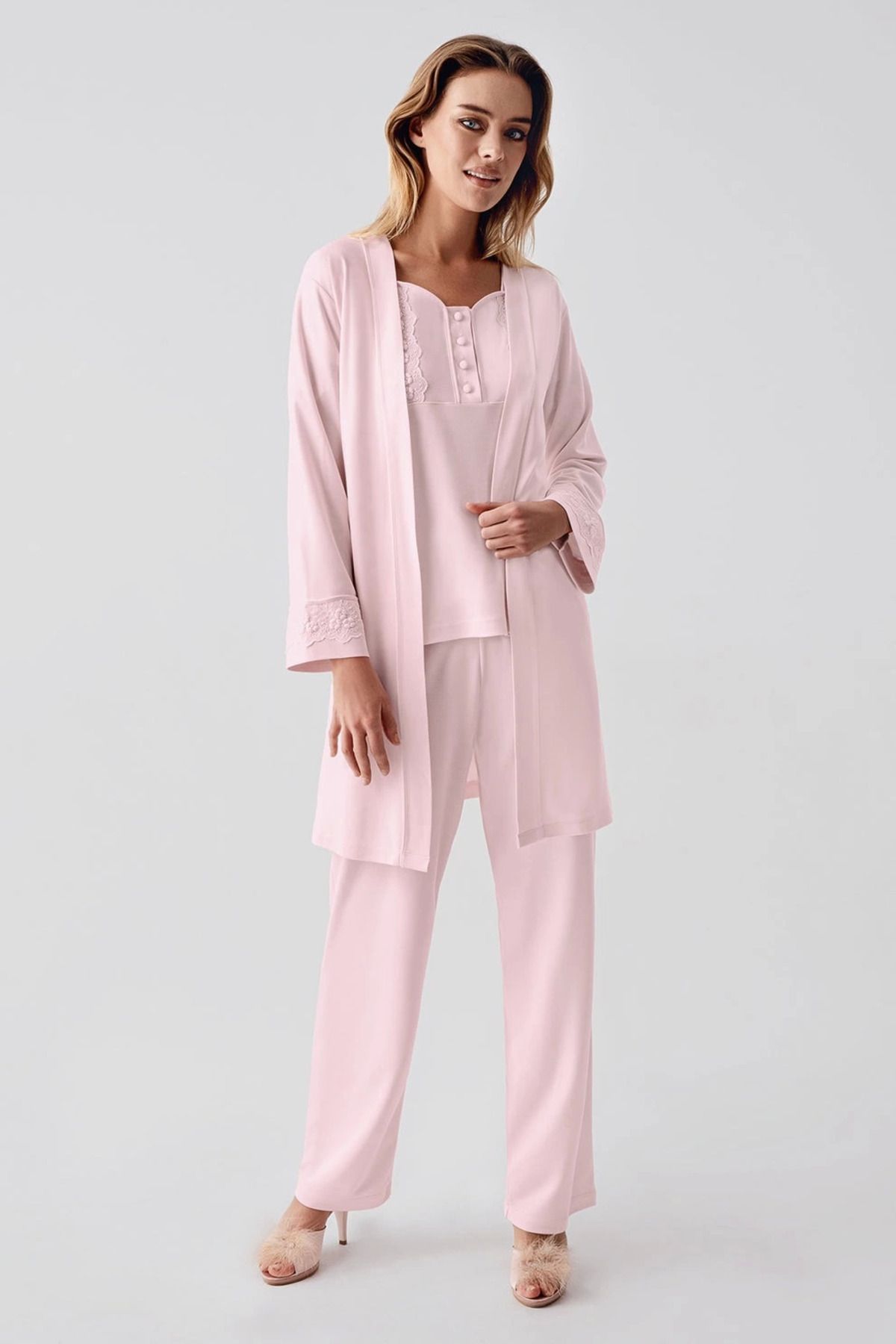 ARONA Freshness 321 Kadın Sabahlıklı Pijama Takımı