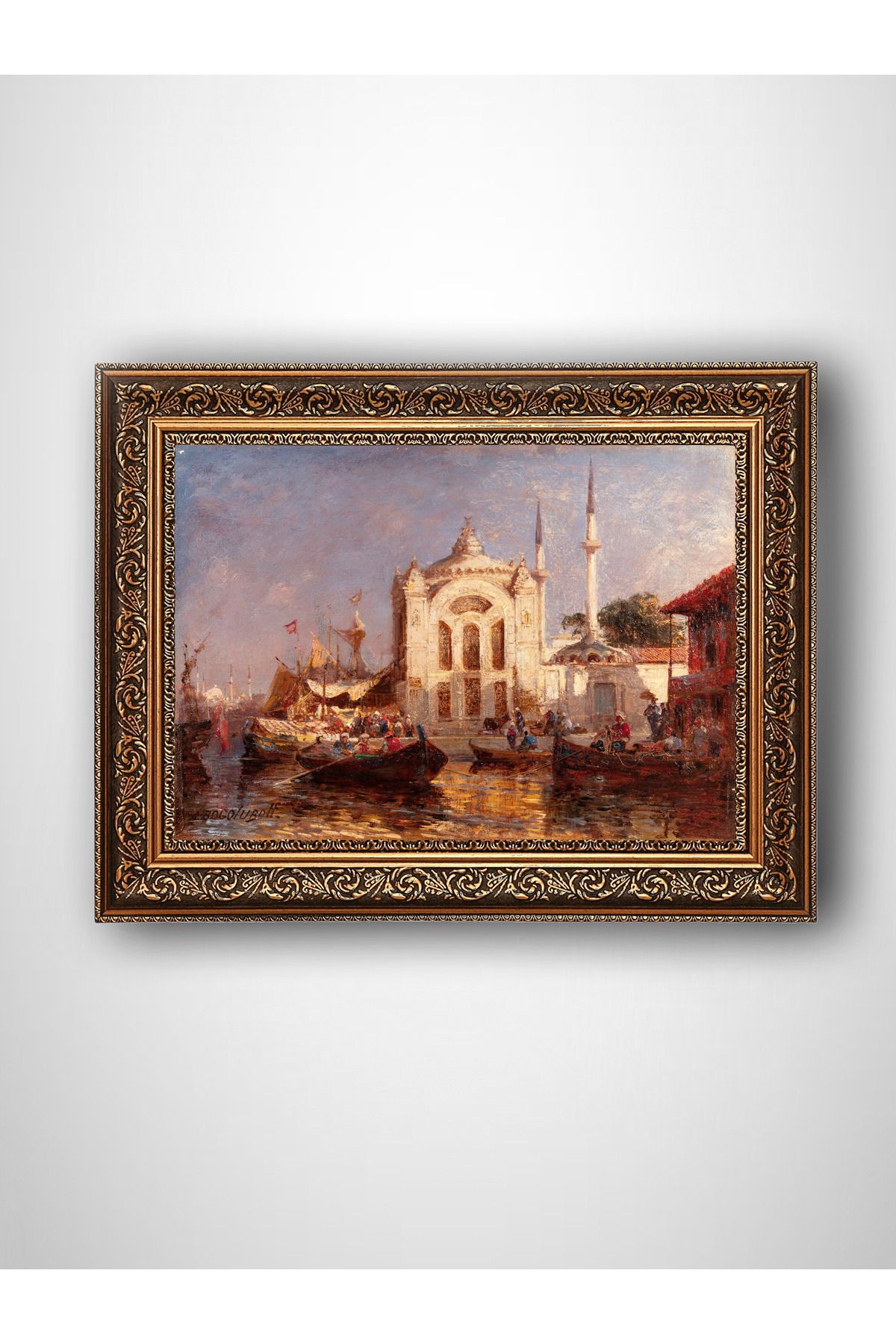 WoodyArts Dolmabahçe Cami 1850 - Altın Renkli Vintage Çerçeve