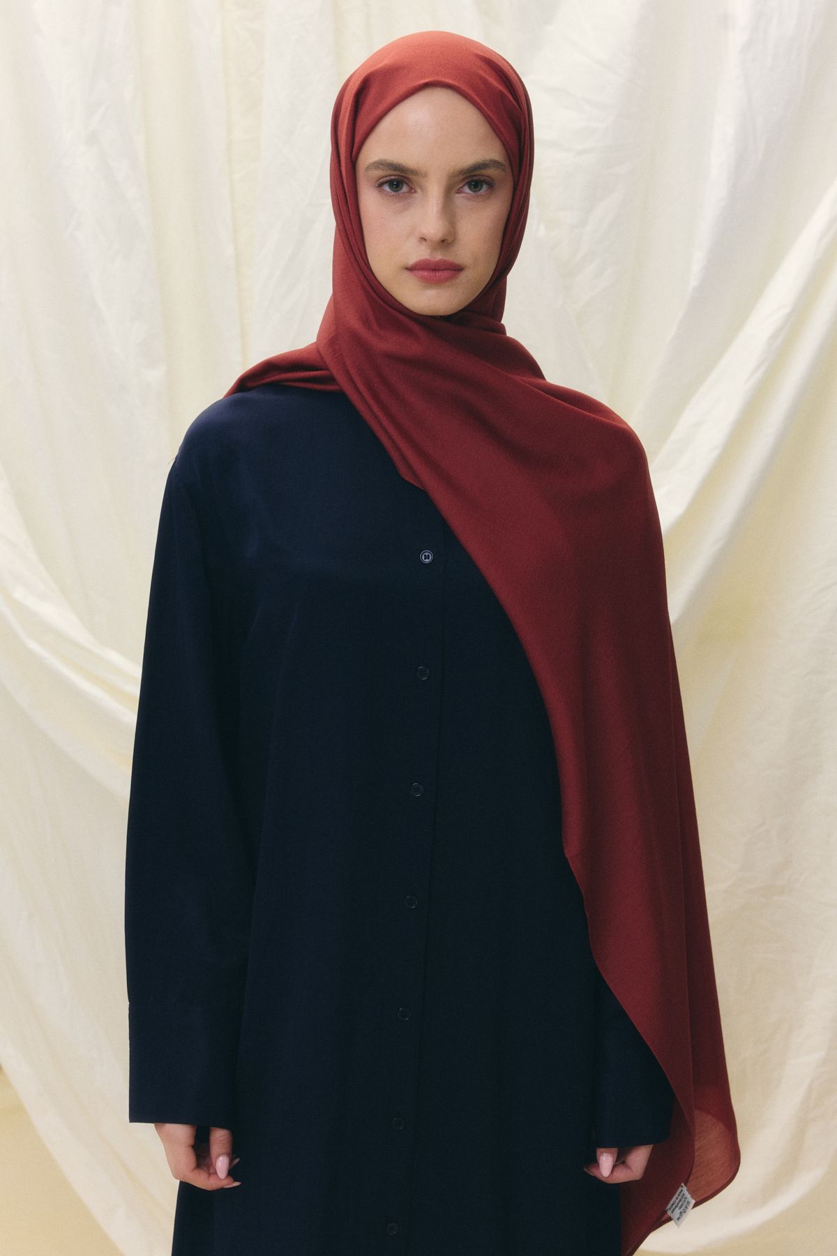 FENZA SCARF Paris İpeği Şal - Koyu Kiremit