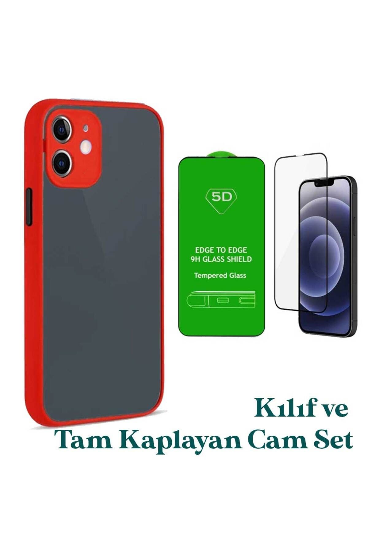 Smart Tech Apple iPhone 12 Uyumlu Montreal Kılıf Ve Tam Kaplayan Cam Set
