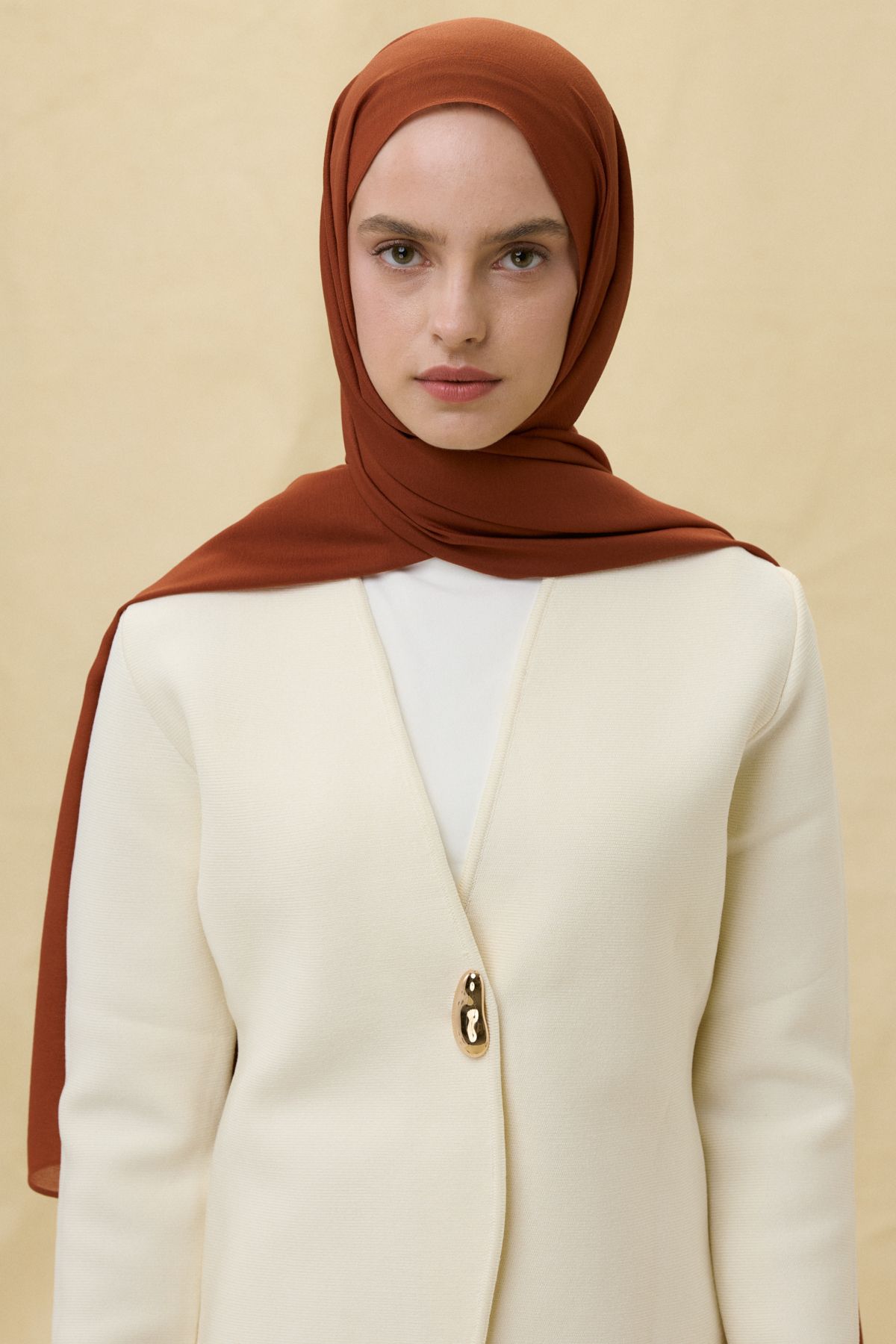 FENZA SCARF Paris İpeği Şal - Kiremit