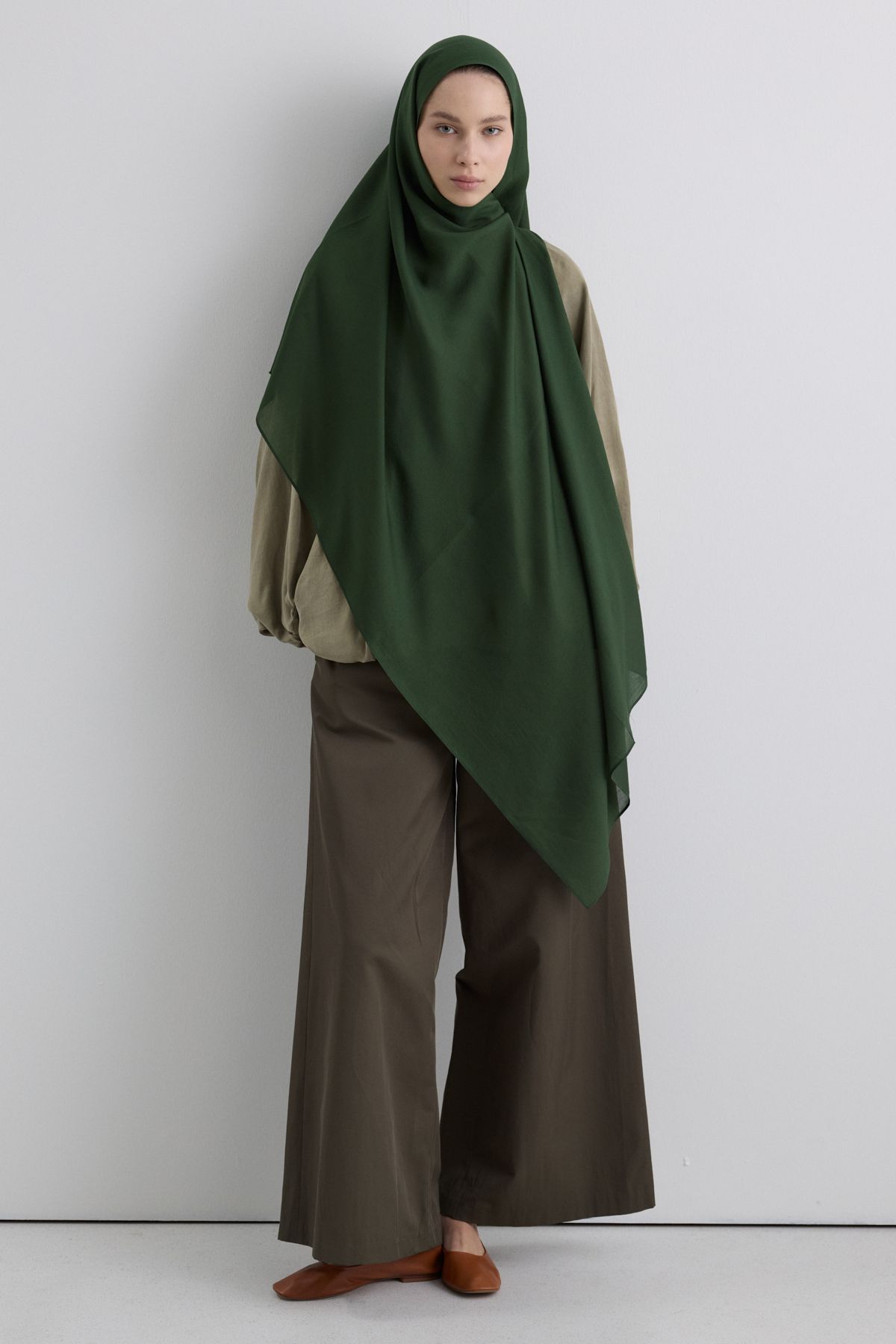 FENZA SCARF Paris İpeği Şal - Koyu Zümrüt