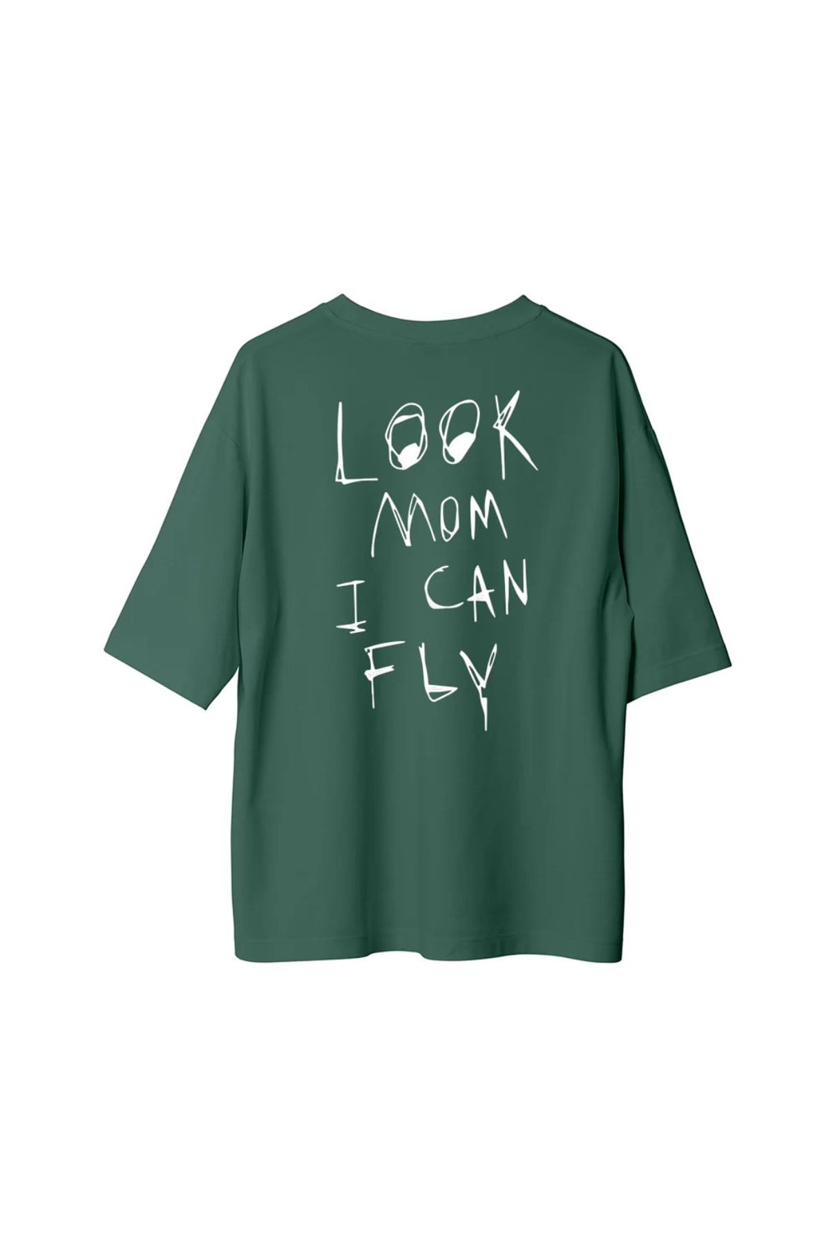 Koklonmoda Büyük Beden Unisex Look Mom Baskılı Oversize T-Shirt