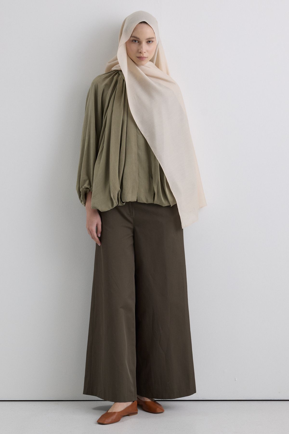 FENZA SCARF Paris İpeği Şal - Krem