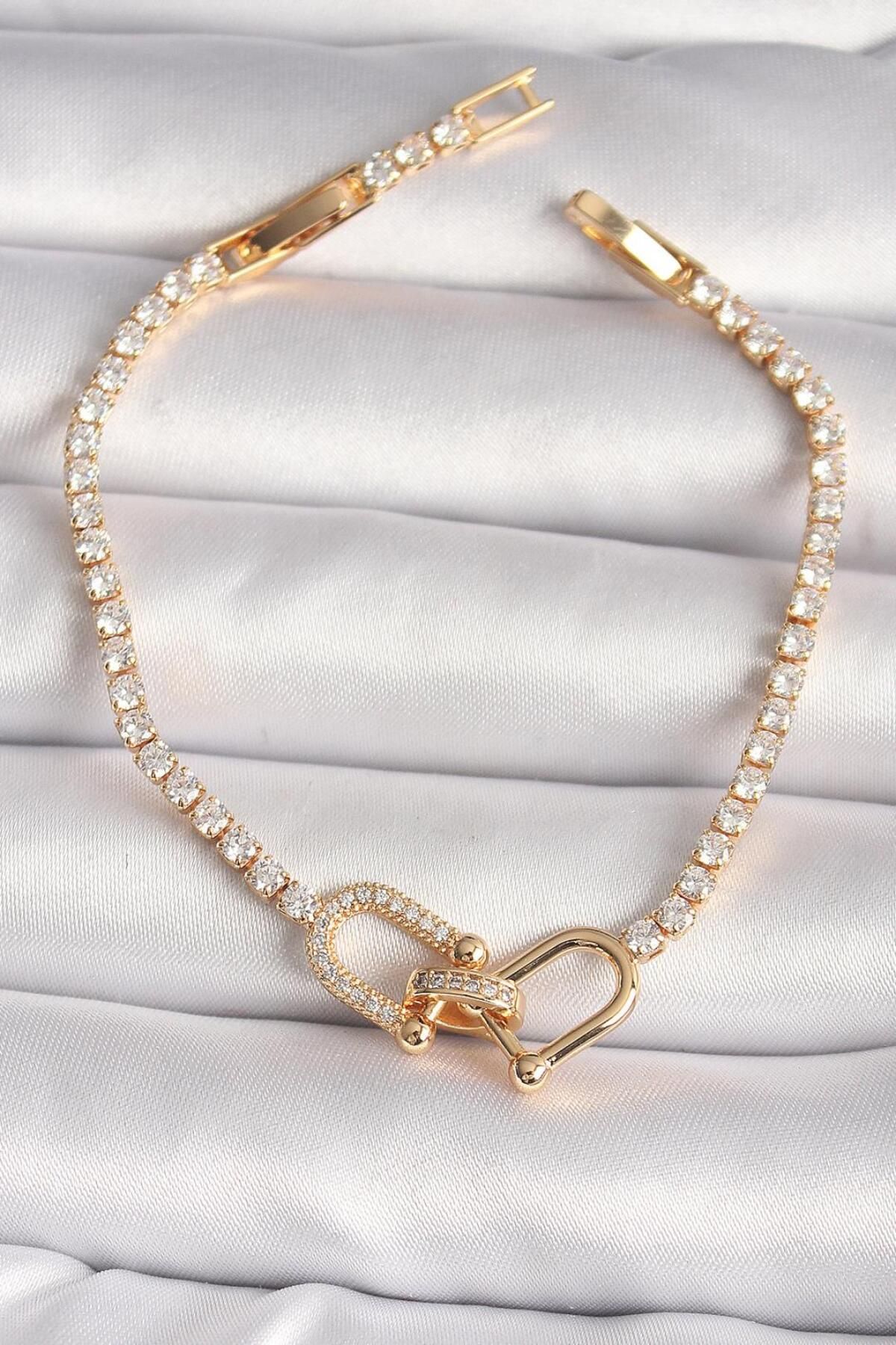 Lumina Jewelry 💎 Lumina Jewelry - Zirkon Taşlı VIP Pirinç Kilit Model Bileklik