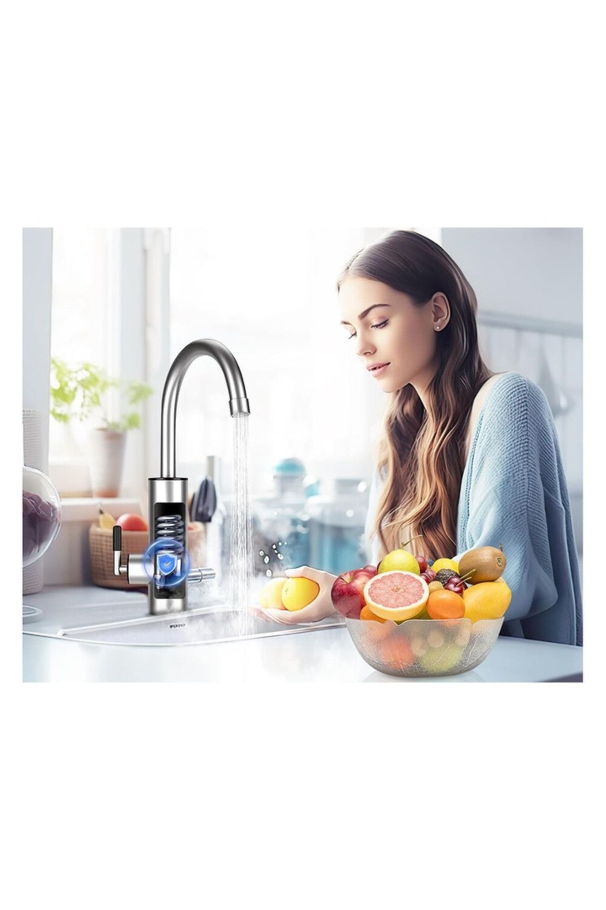 OEM-Instant Electric Faucet APF® 3000W, LCD Display, 360° Rotation + Self-Adhesive Support 8