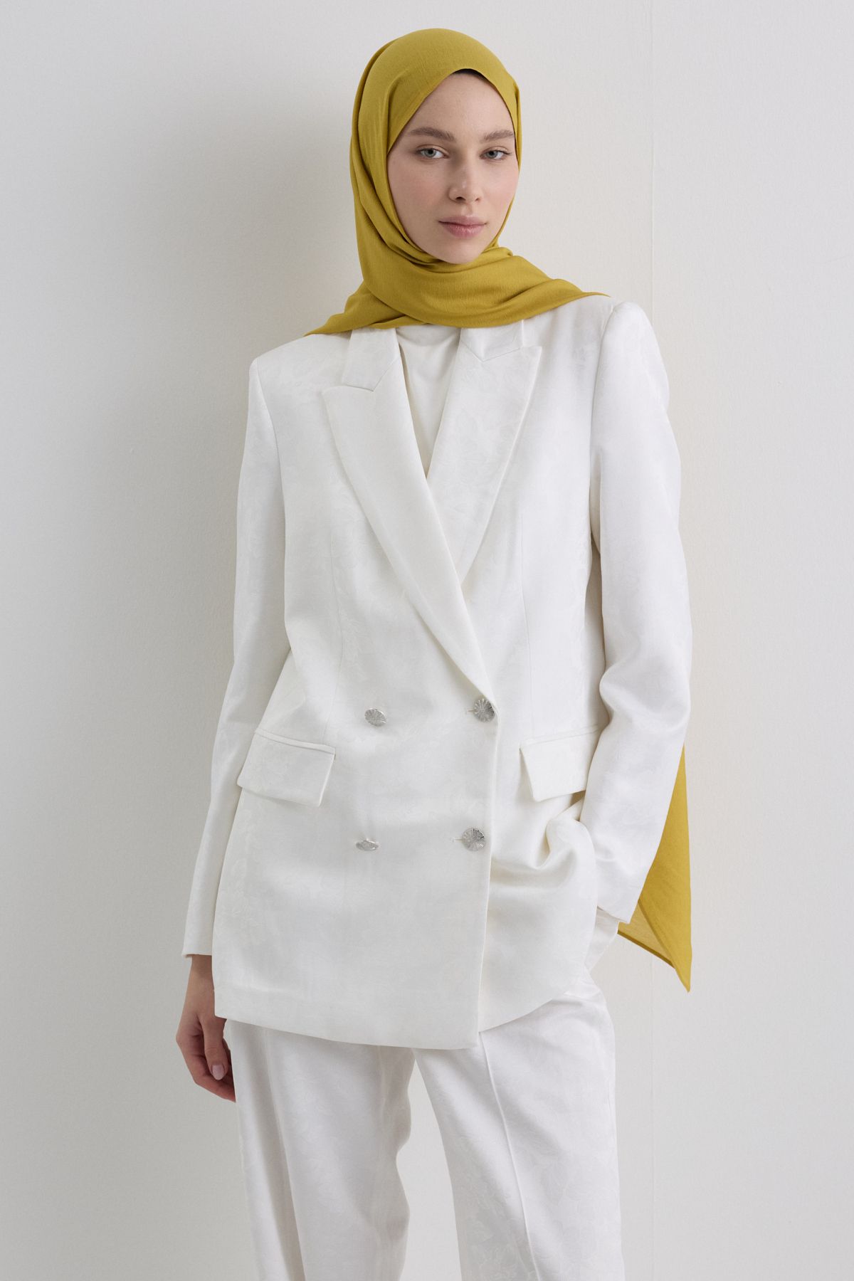 FENZA SCARF Paris İpeği Şal - Yağ Yeşili
