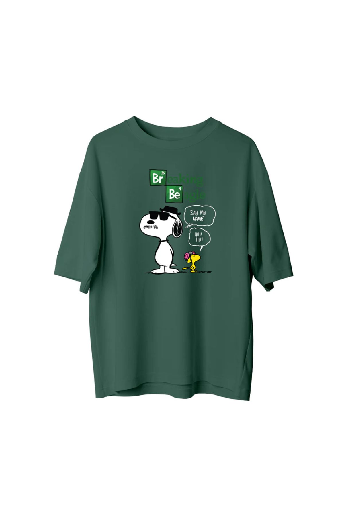 Koklonmoda Unisex Breaking Beagle Baskılı Oversize T-Shirt