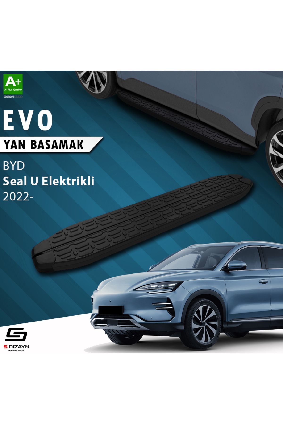 Life Tuning S-Dizayn BYD Seal U Elektrikli Evo Siyah Yan Basamak 193 Cm 2022 Üzeri A+ Kalite
