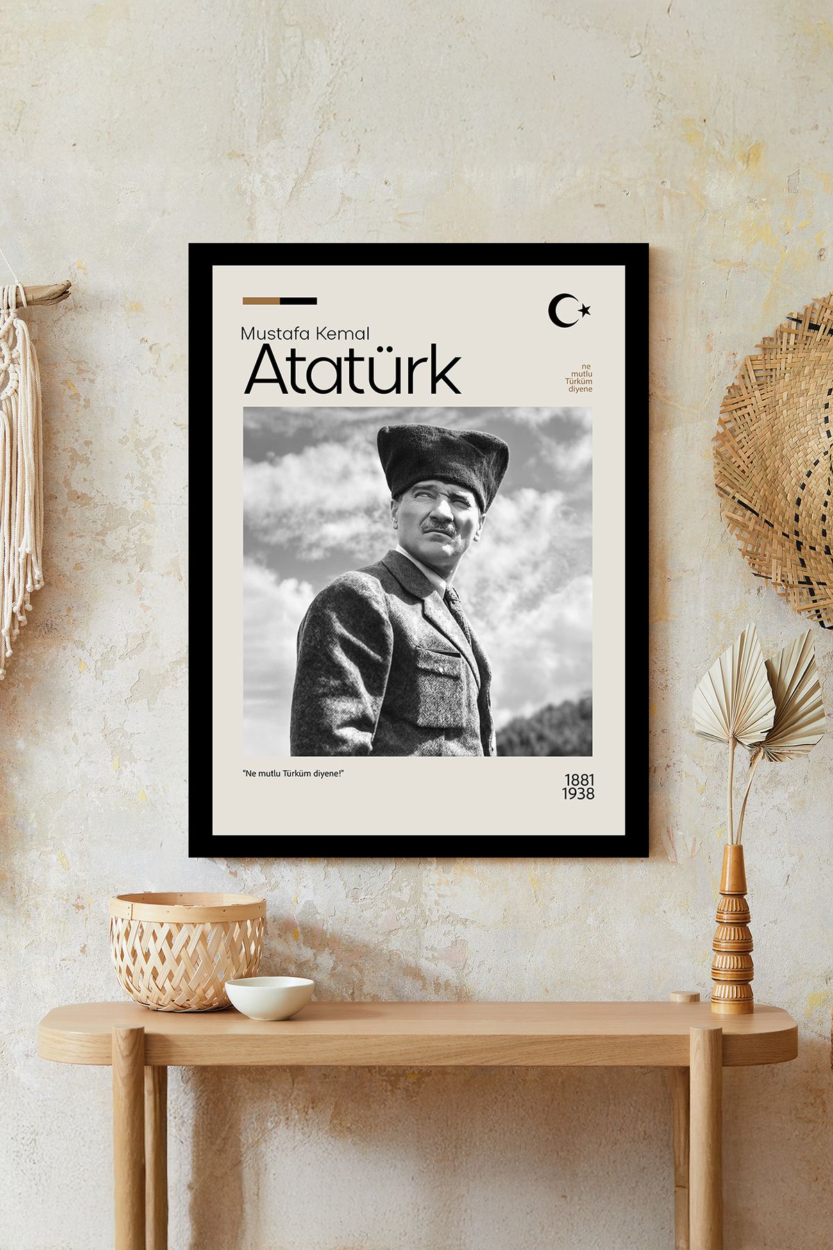 artflow Atatürk Çerçeve Görünümlü Mdf Tablo