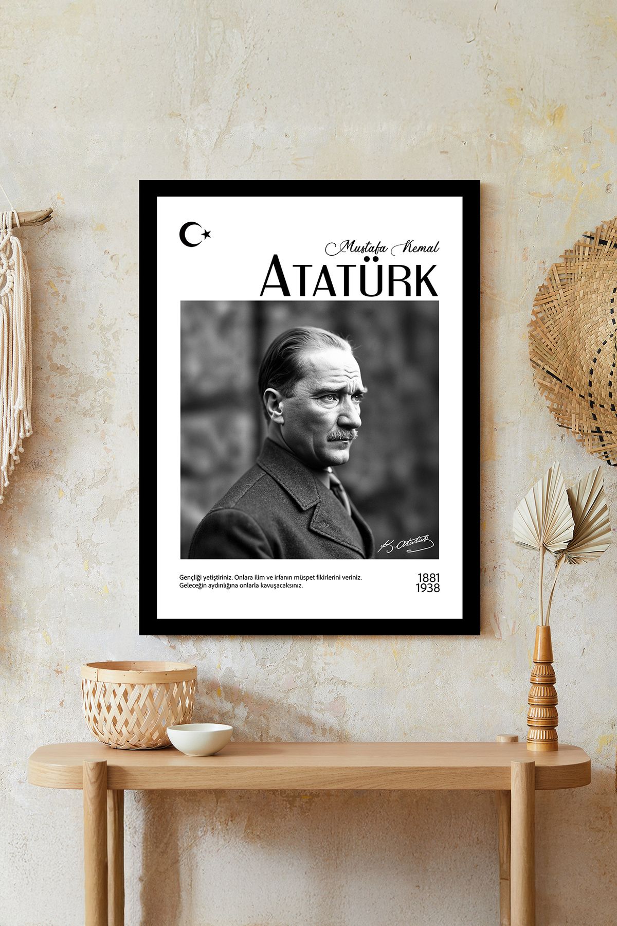 artflow Atatürk Çerçeve Görünümlü Mdf Tablo