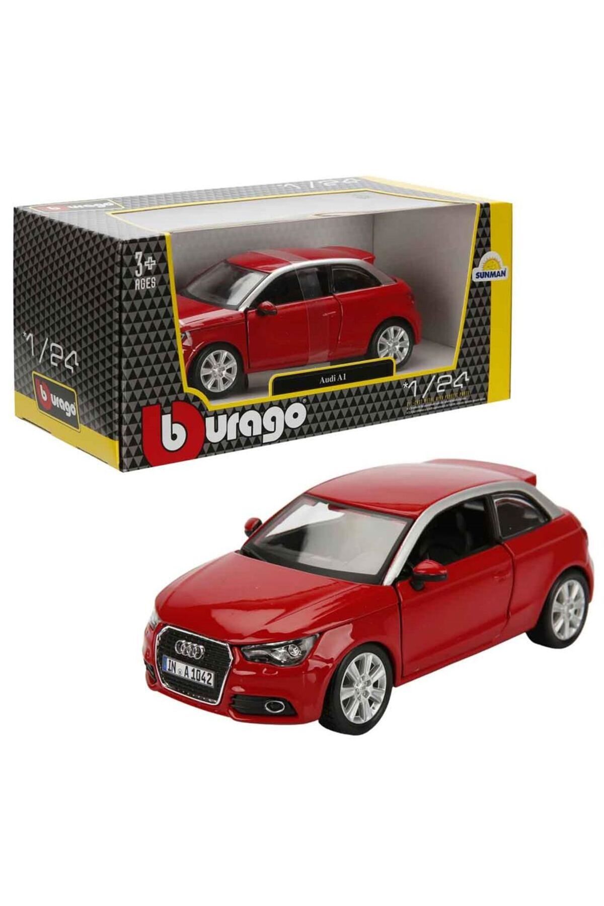 Russet BRAGO- 1/24 AUDİ A1 KIRMIZI -SUN