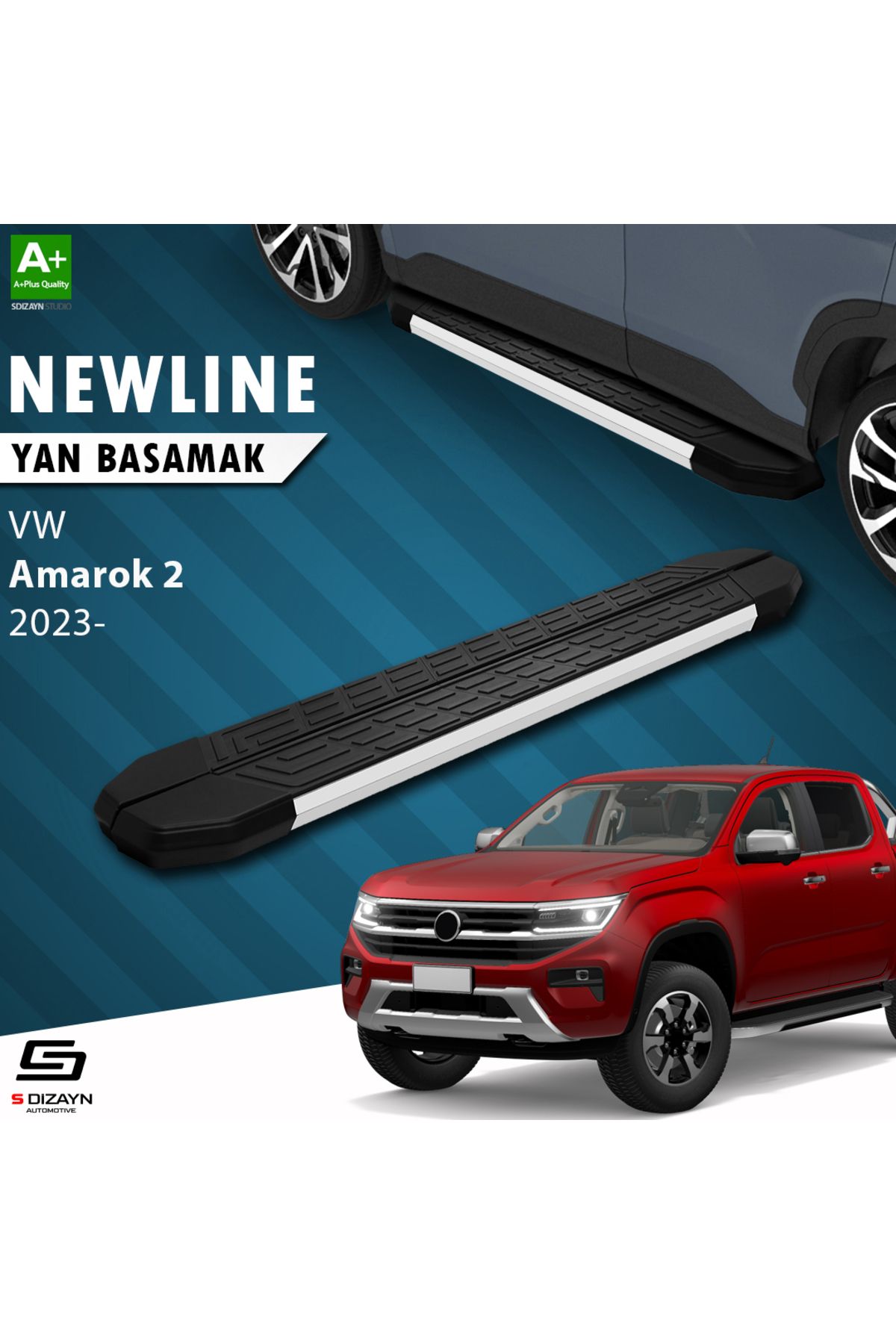Life Tuning S-Dizayn VW Amarok 2 NewLine Aluminyum Yan Basamak 203 Cm 2023 Üzeri A+ Kalite
