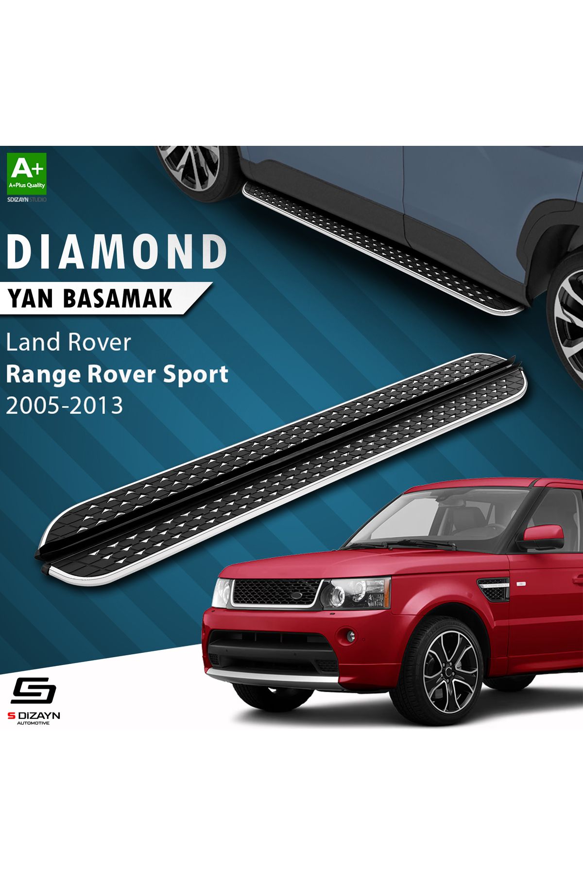 Life Tuning S-Dizayn Land Rover Range Rover Sport Diamond Krom Yan Basamak 183 Cm 2005-2013 A+ Kalite