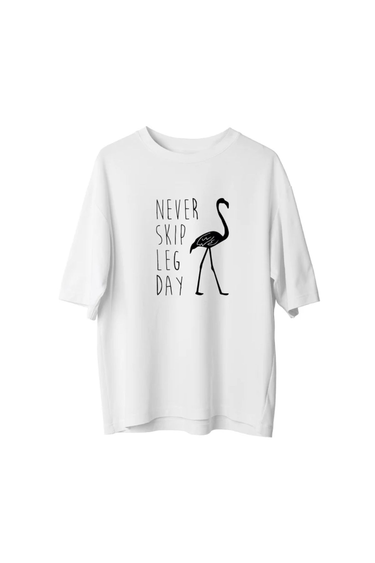 Koklonmoda Büyük Beden Unisex Leg Day Baskılı Oversize T-Shirt