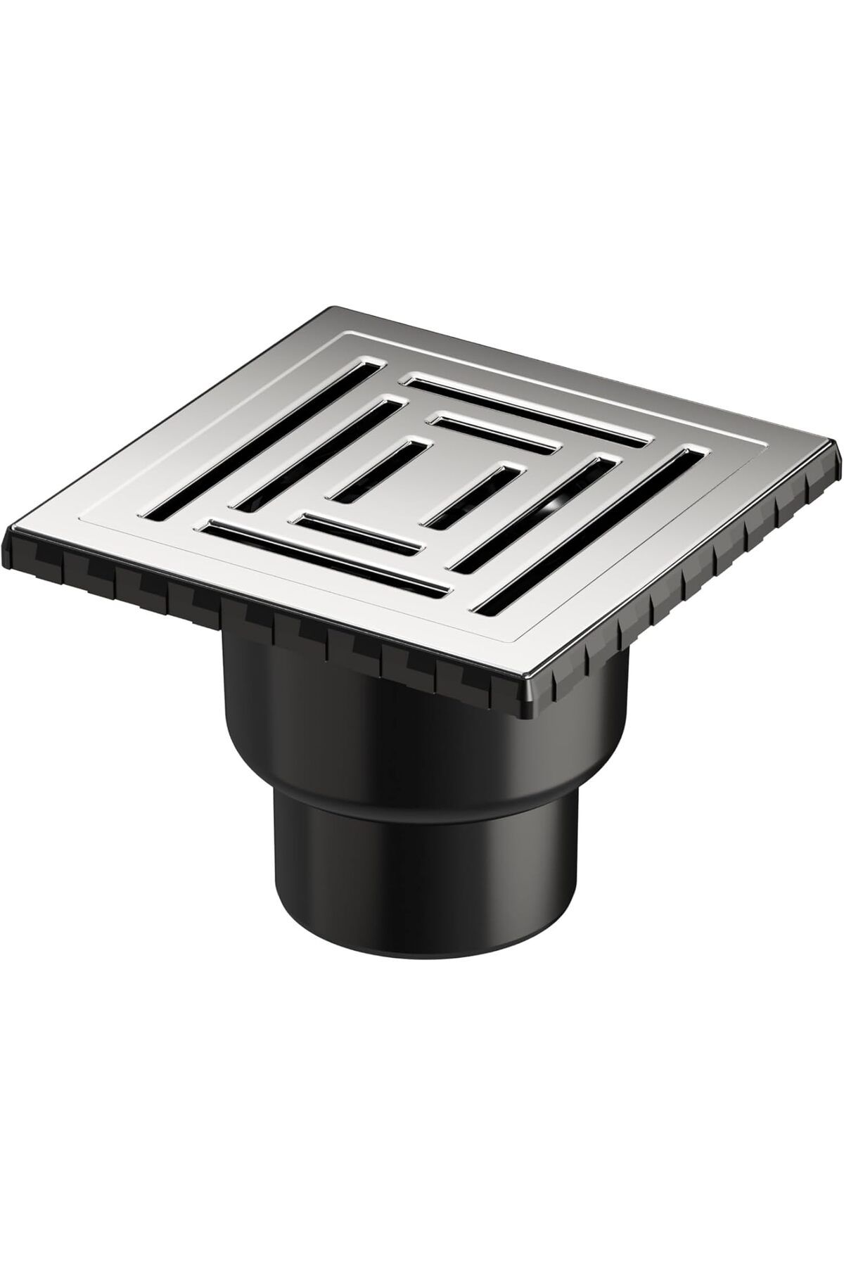 MCreative V-Flow Kare 5608286 Duş Kanalı, Alttan Çıkışlı, 15x15 cm, DK 800 Kapak, Parlak Krom