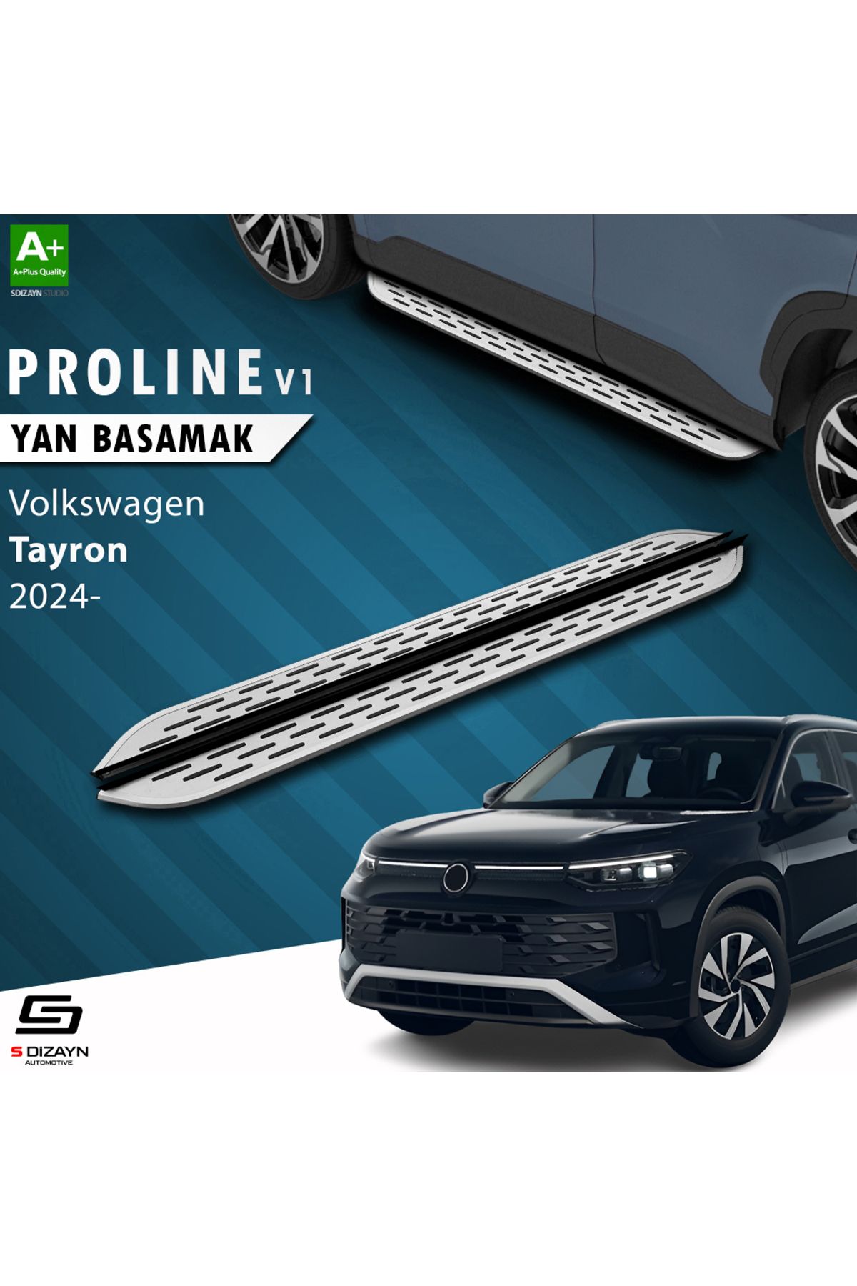 Life Tuning S-Dizayn VW Tayron 2 OEM Still Pro V1 Aluminyum Yan Basamak 193 Cm 2024 Üzeri A+ Kalite