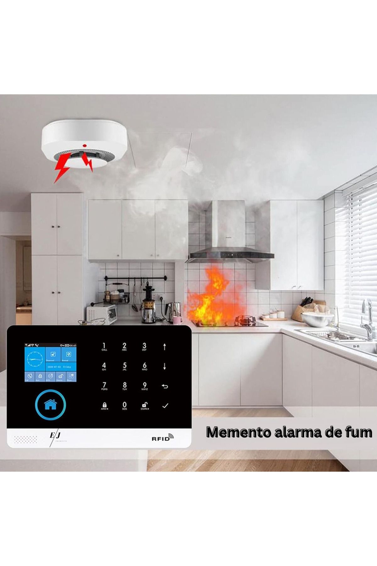 Spionescu-Wireless alarm system, GSM/SIM/RFID, touchscreen, app control - ACJ-401 5