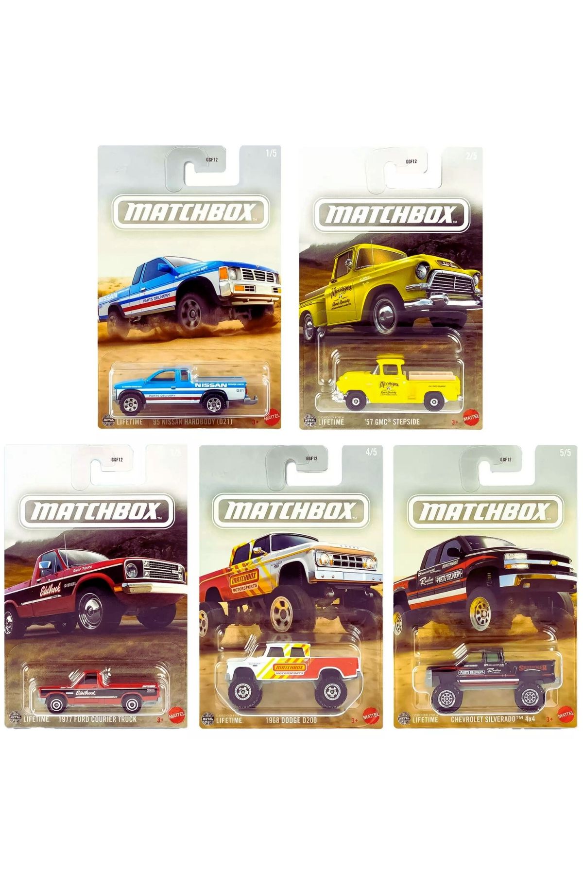HOT WHEELS Matchbox Lifetime Collection Truck Serisi 5’li Pikap Seti