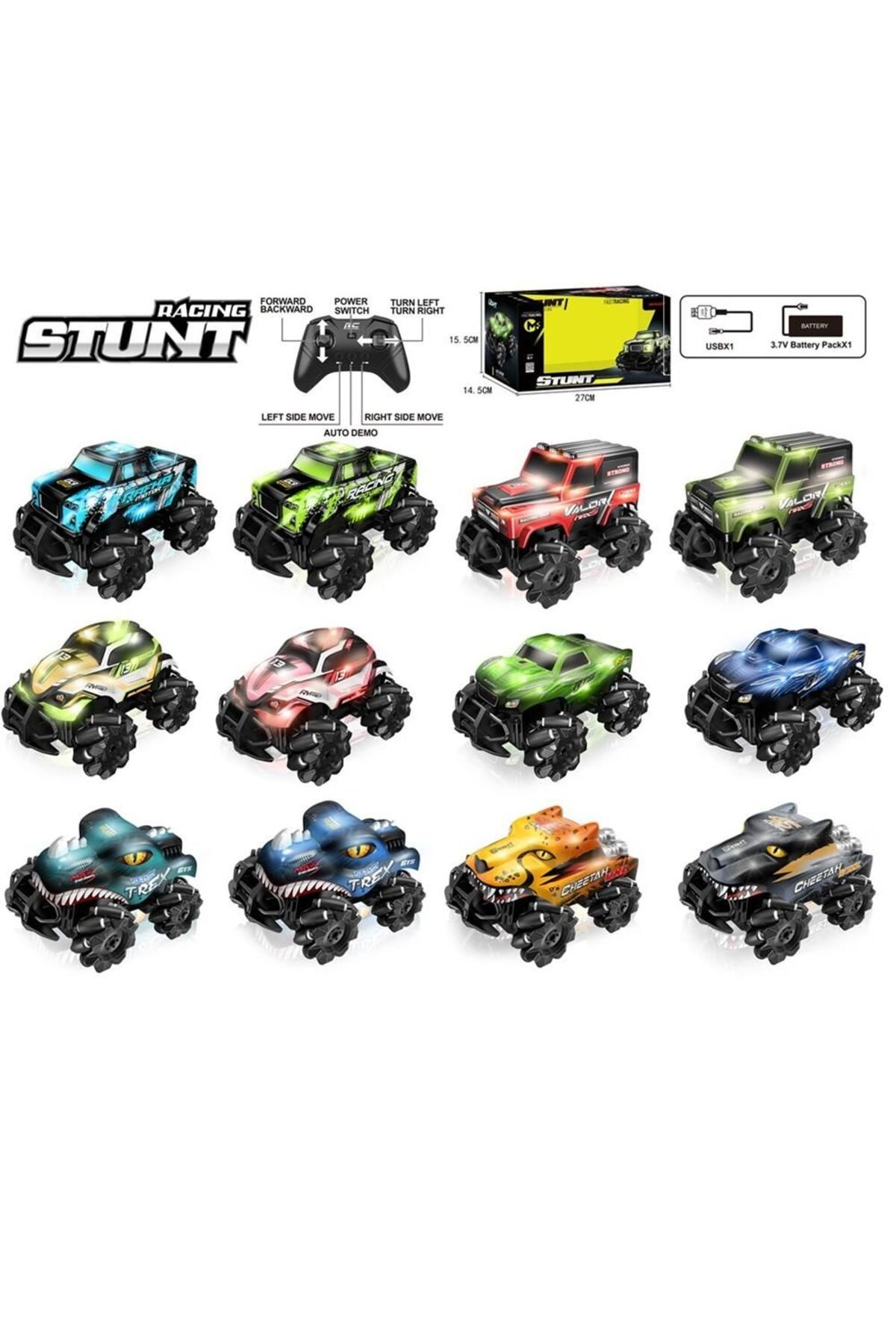 Russet ŞARJLI STUNT 4X4 IŞIKLI UZAKTAN KUMANDALI ARABA