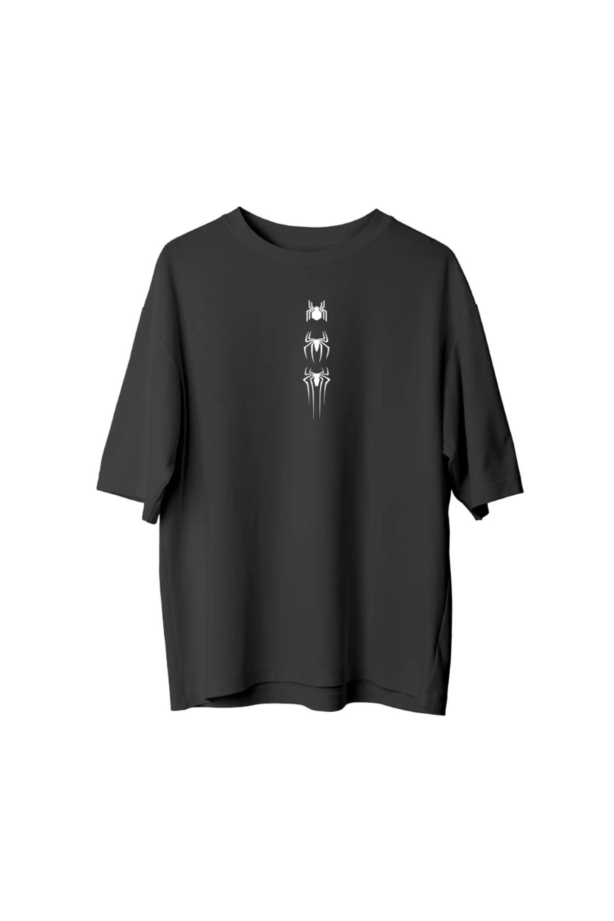 Koklonmoda Büyük Beden Unisex Örümcek Baskılı Oversize T-Shirt