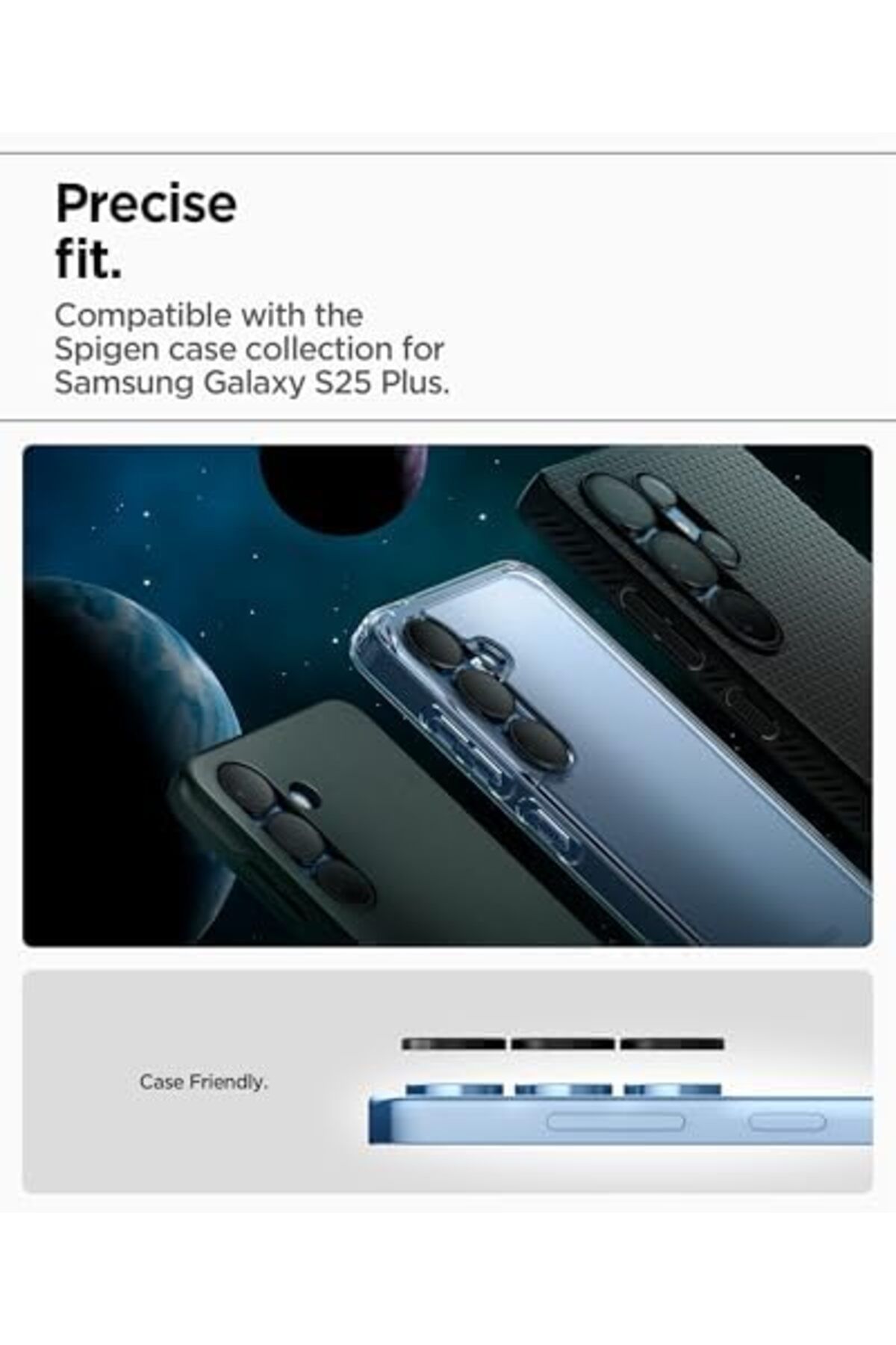 salesalbutik Galaxy S25 Plus uyumlu Kamera Lens Camı Koruyucu 2 Adet Siyah - AGL09088