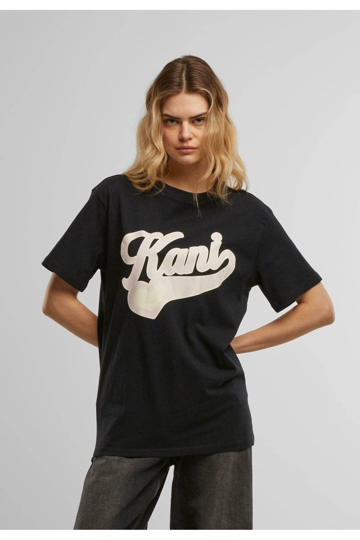 ELNOYA Unisex Pamuklu Beyaz Oversize "Rakon" Baskılı Bisiklet Yaka Rahat T-shirt