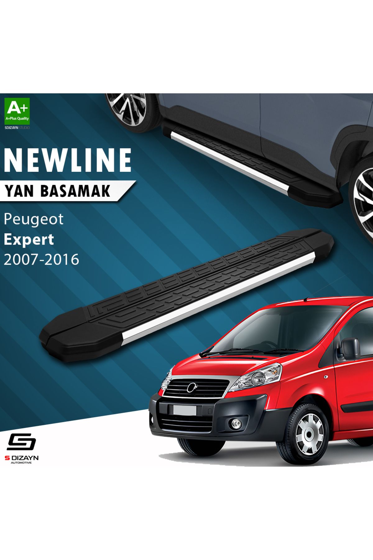 Life Tuning S-Dizayn Peugeot Expert 2 Kısa Şase NewLine Krom Yan Basamak 213 Cm 2007-2016
