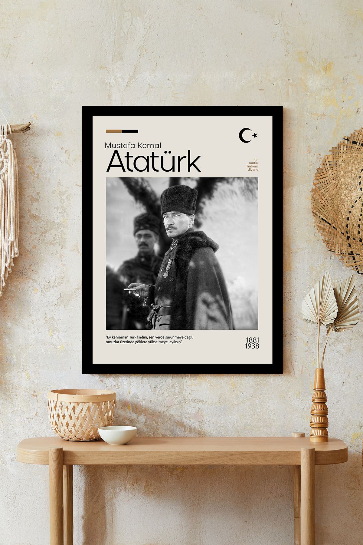 artflow Atatürk Çerçeve Görünümlü Mdf Tablo