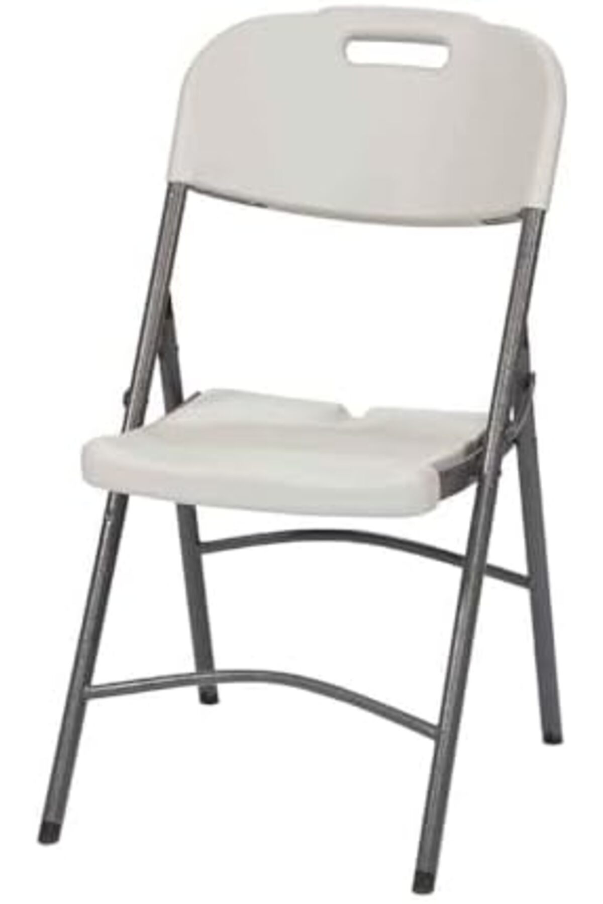 كرسي تخييم ورحلات قابل للطي – بلاستيك قوي أرجل معدنية – سهل الحمل ومريح يتحمل حتى 200 كجم – ابيض