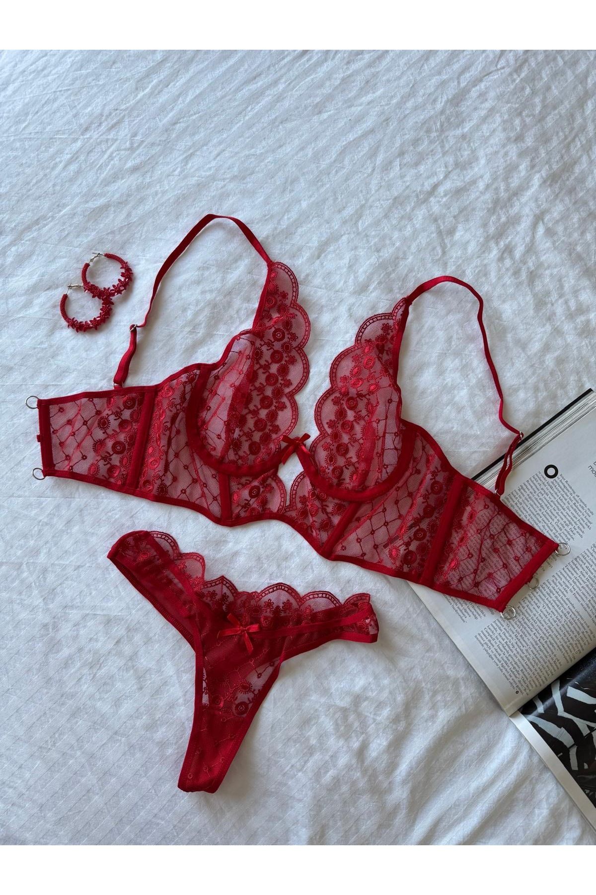 Chic For Love Red Jessie Bralet Takım