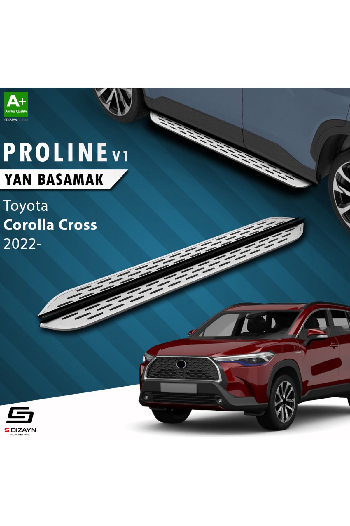 Life Tuning S-Dizayn Toyota Corolla Cross OEM Still Pro V1 Aluminyum Yan Basamak 183 Cm 2022 Üzeri A+ Kalite