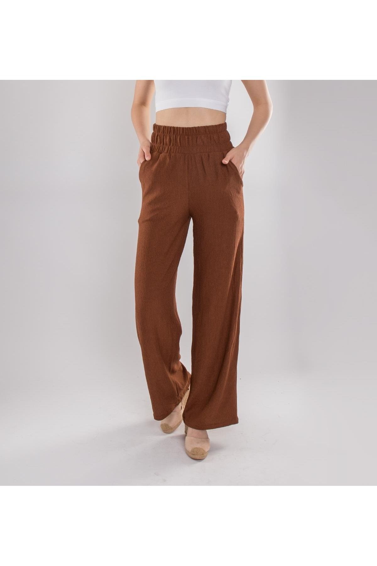 GM İncebelli Bürümcük Kumaş Bol Paça Pantolon