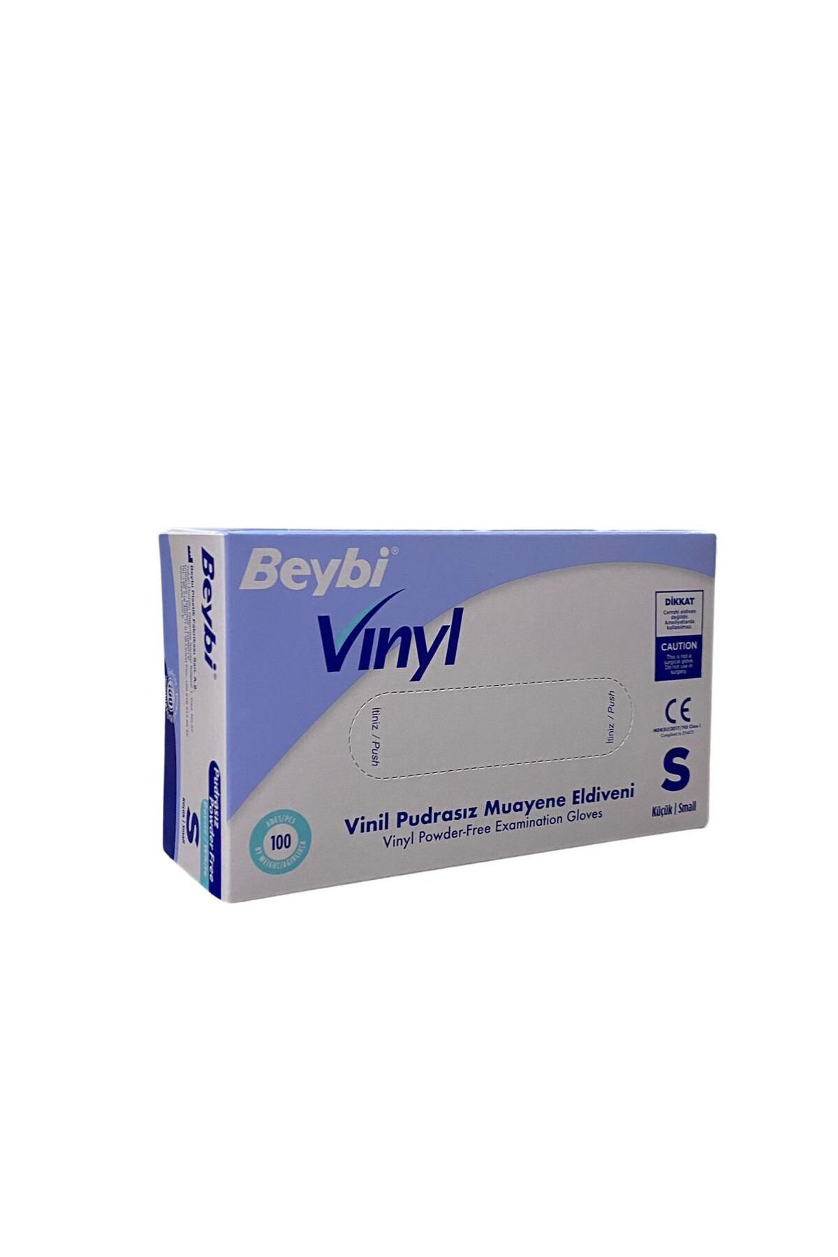 Beybi Vinil Pudrasız Muayene Eldiveni 100lü Paket S Beden