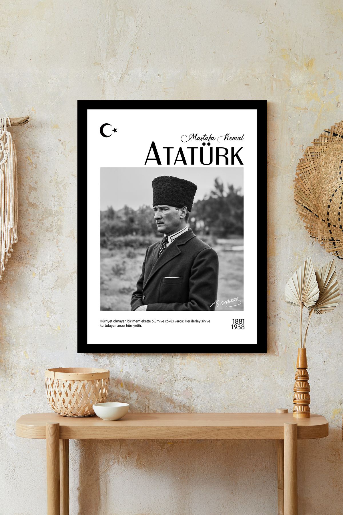 artflow Atatürk Çerçeve Görünümlü Mdf Tablo