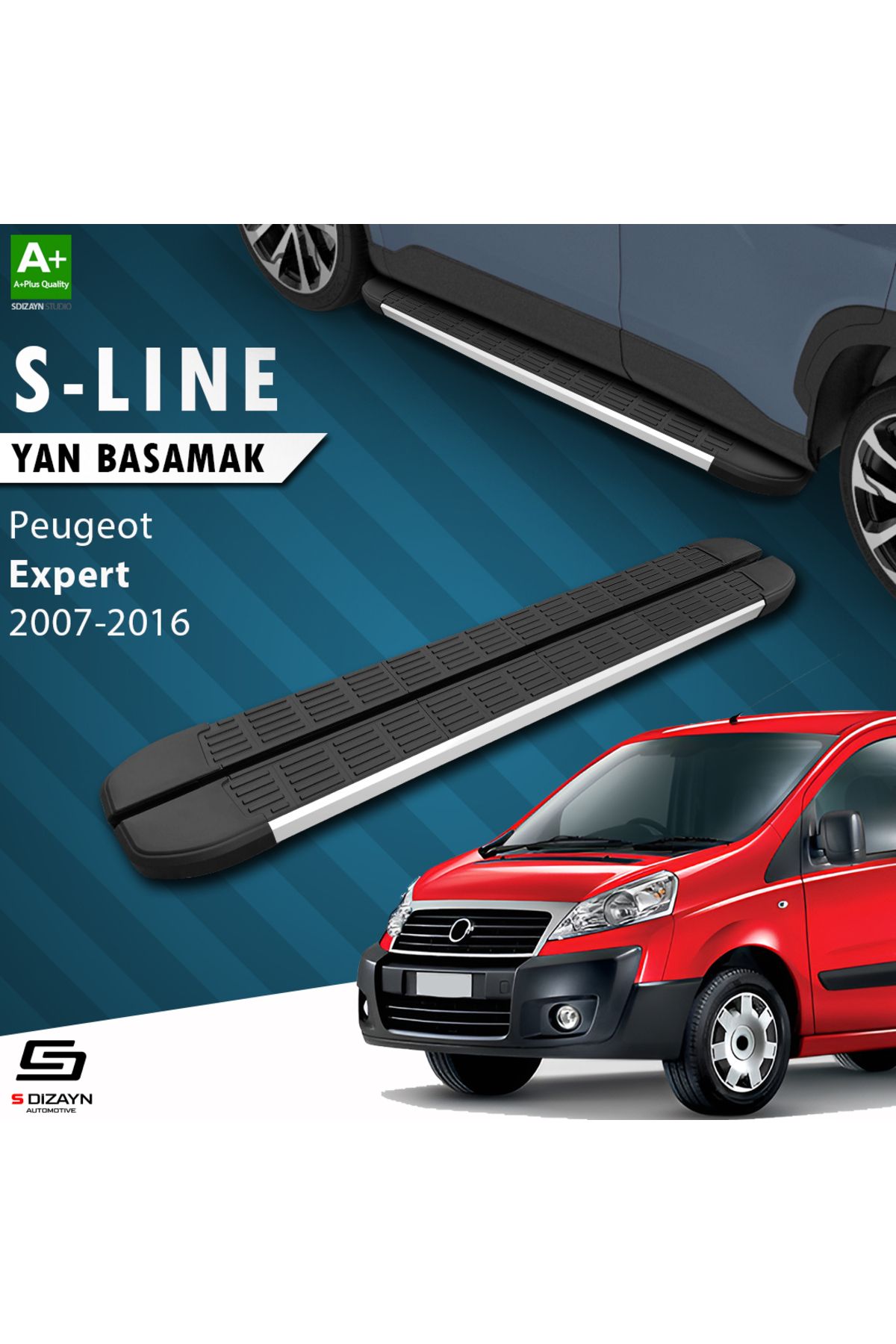 Life Tuning S-Dizayn Peugeot Expert 2 Kısa Şase S-Line Aluminyum Yan Basamak 213 Cm 2007-2016