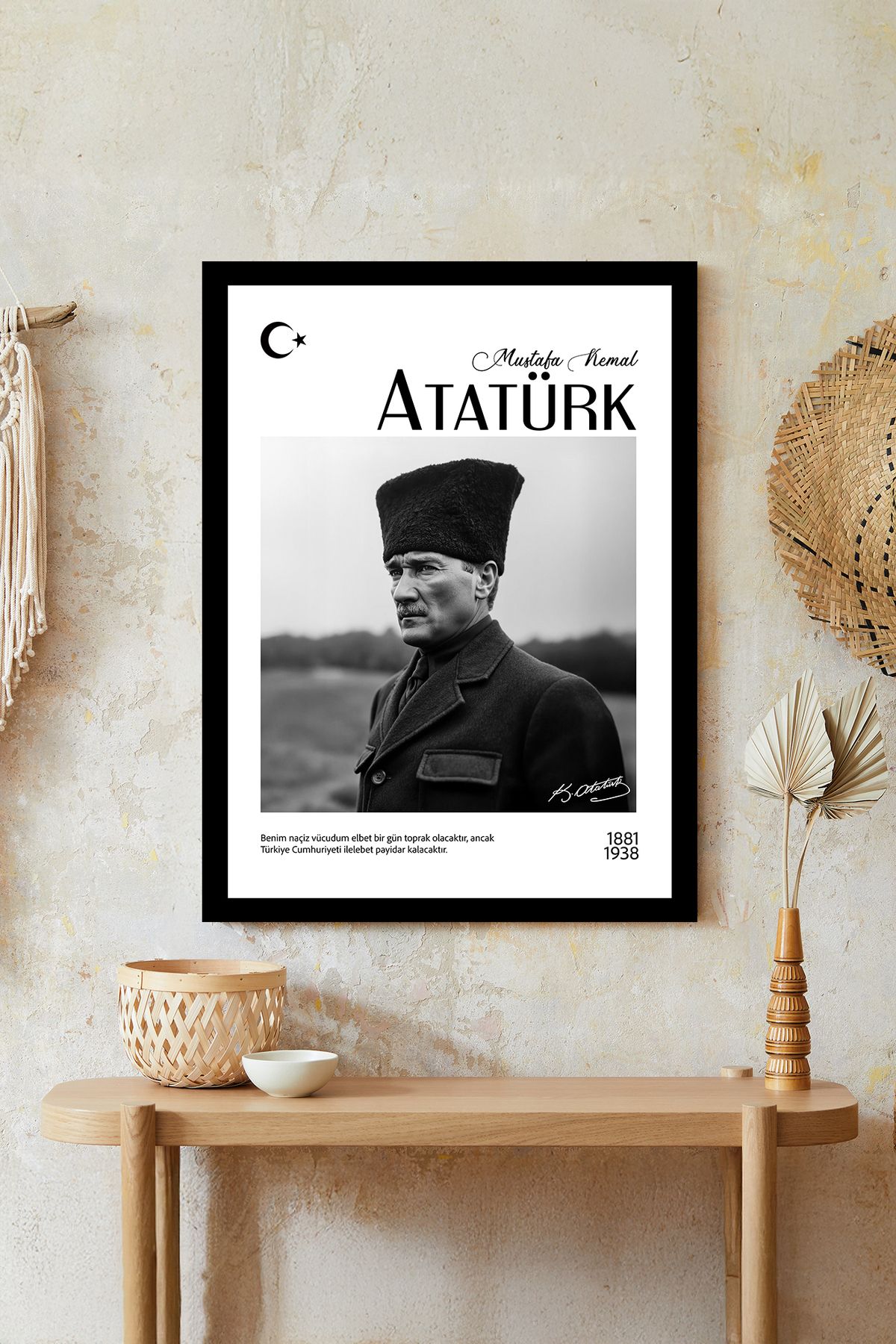 artflow Atatürk Çerçeve Görünümlü Mdf Tablo