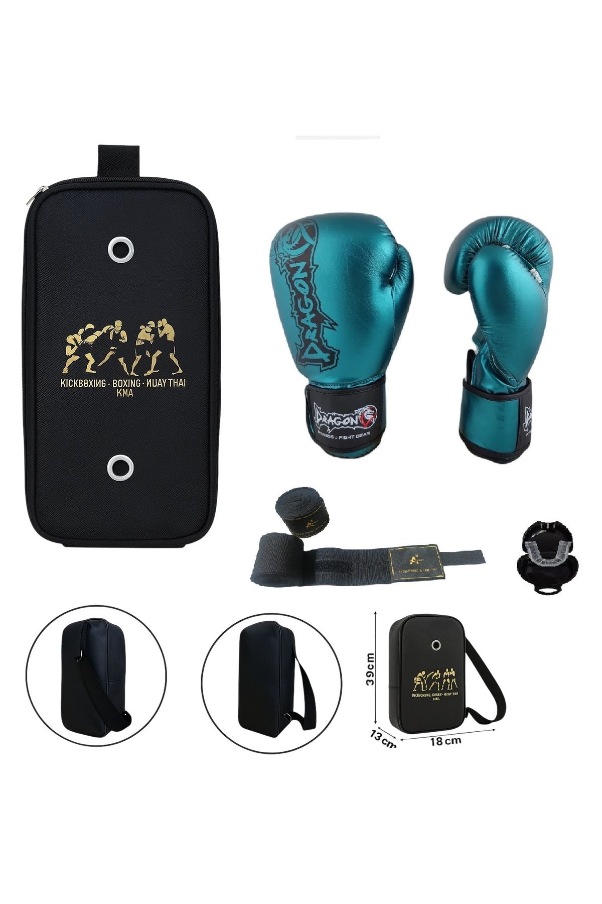 Dragondo Favela Boks Eldiveni Kick Boks Muay Thai Eldiveni 3'lü Set ve Eldiven Taşıma Çantalı