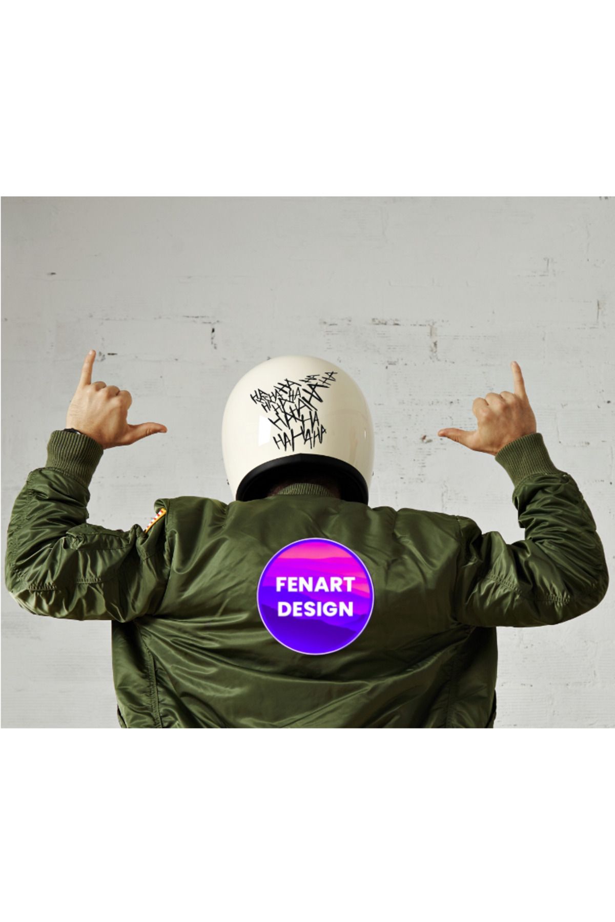 Nenya HA HA HA HA Yazı Motor Kask Araba Oto Sticker Siyah
