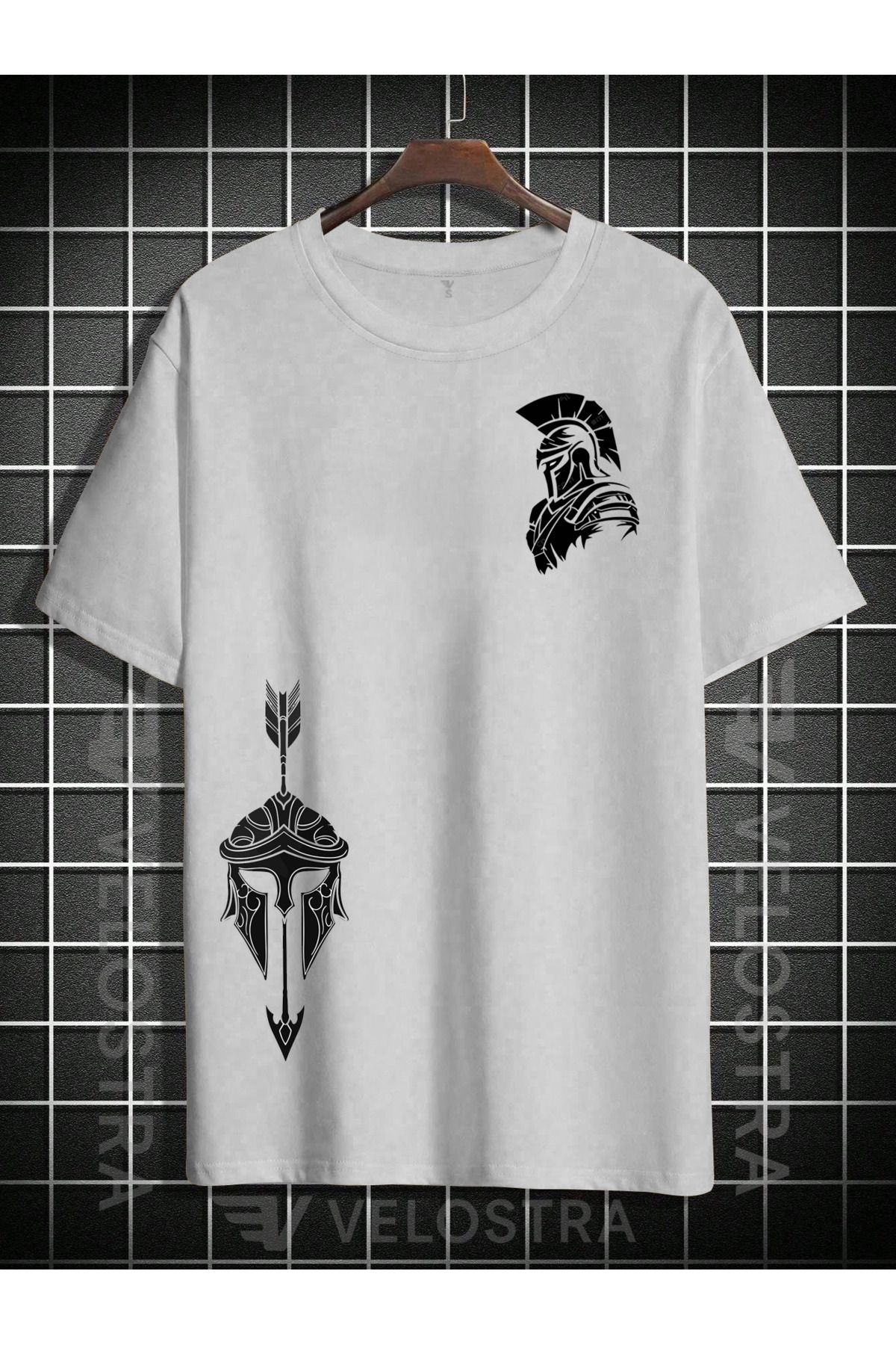 Velostra Unisex İkiliGladiator Baskılı Oversize T-shirt