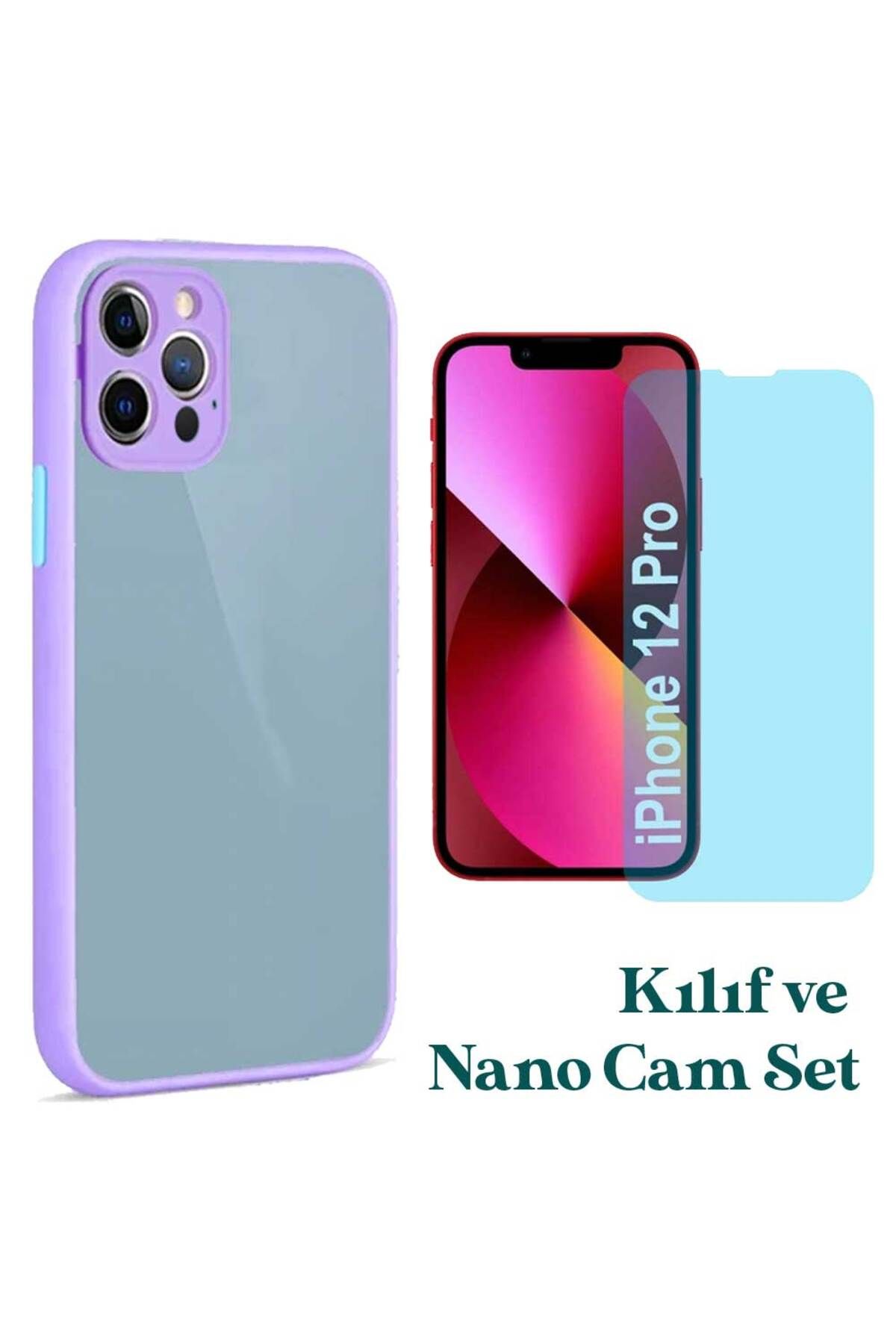 Smart Tech Apple iPhone 12 Pro Uyumlu Montreal Kılıf Ve Nano Cam Ekran Koruyucu Set