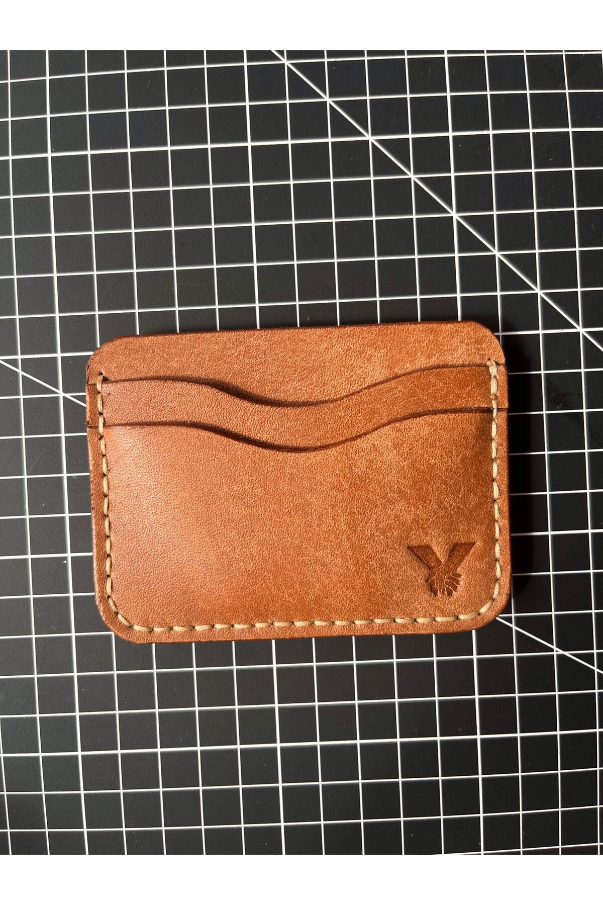 HAT Leather Gerçek İtalyan Derisinden Avuç İçi '' Clark'' Kartlık- Taba