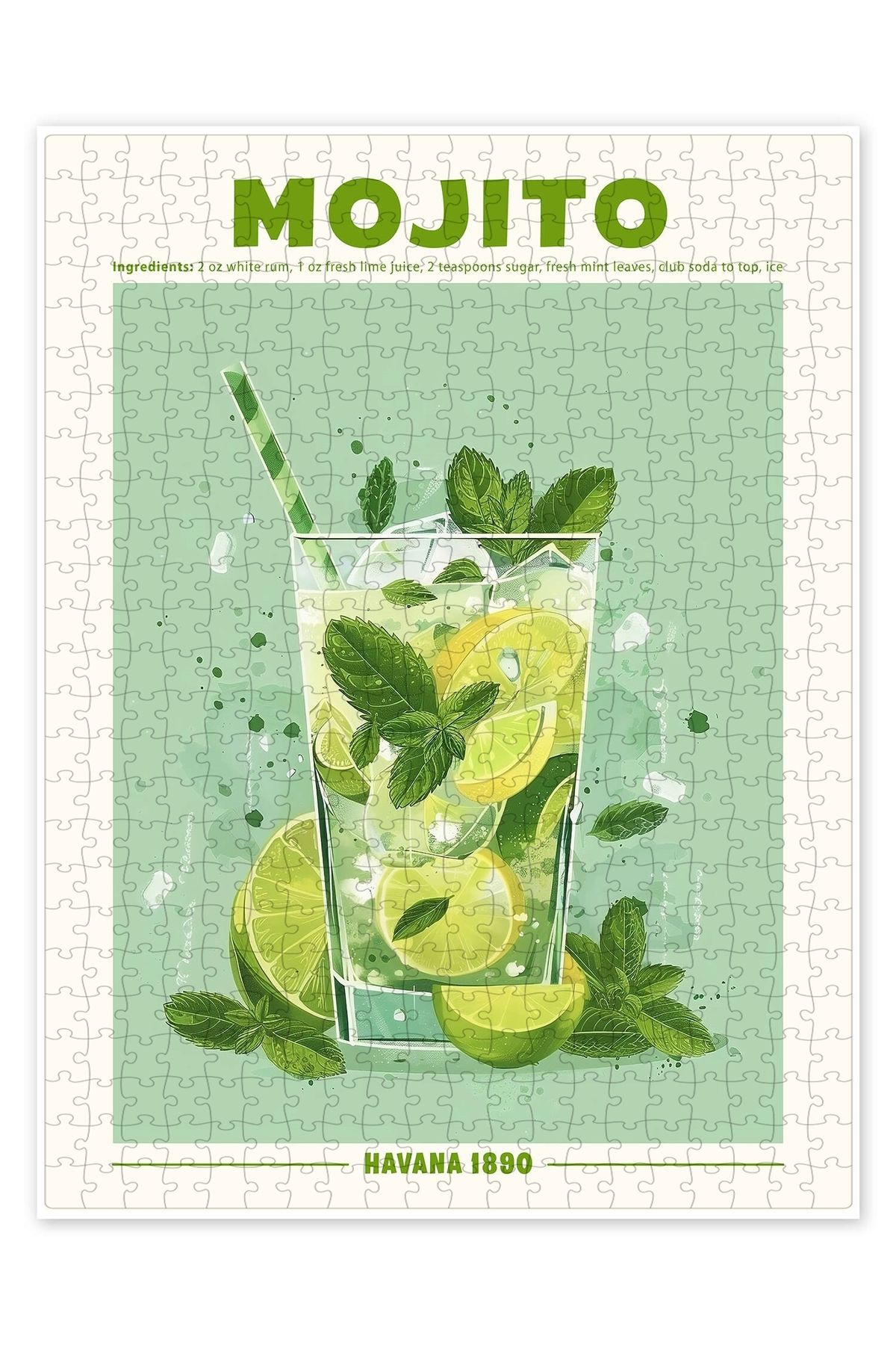 Jeronkarji Mojito, Havana 1890 500 Parça Puzzle Yapboz Mutfak Temalı Yetişkinler için